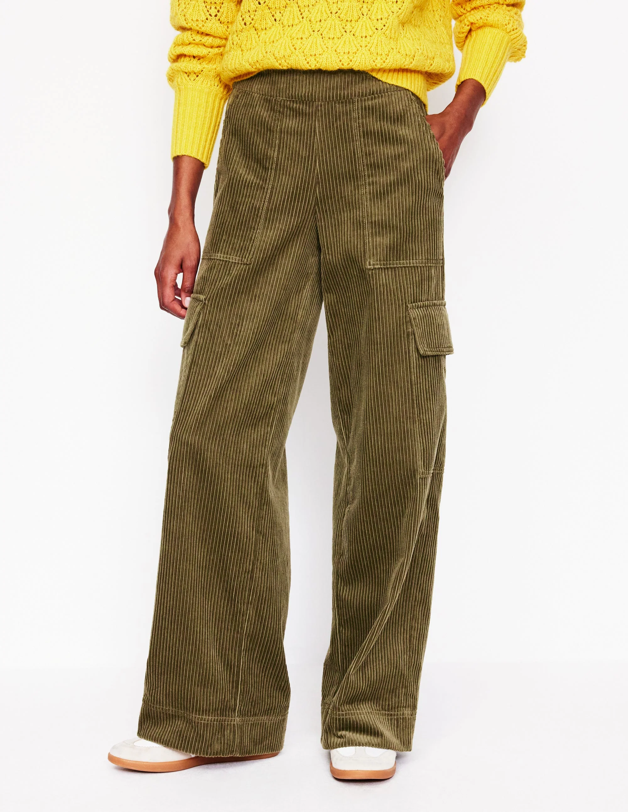 Cordhose zum Hineinschlüpfen-Olivgrün Khaki - Image 4
