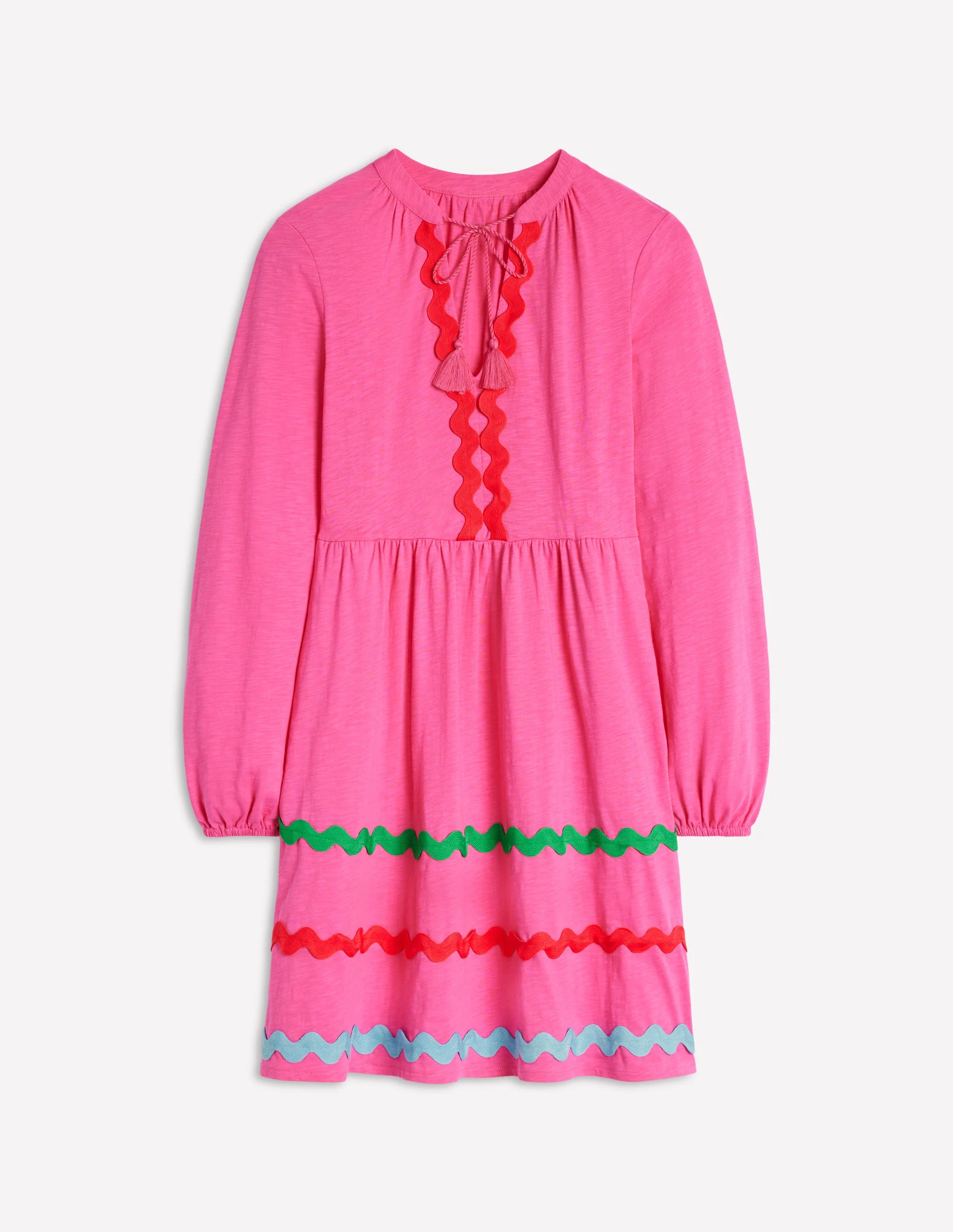 Corinna Jerseykleid mit Zackenlitze-Sorbet-Rosa - Image 5