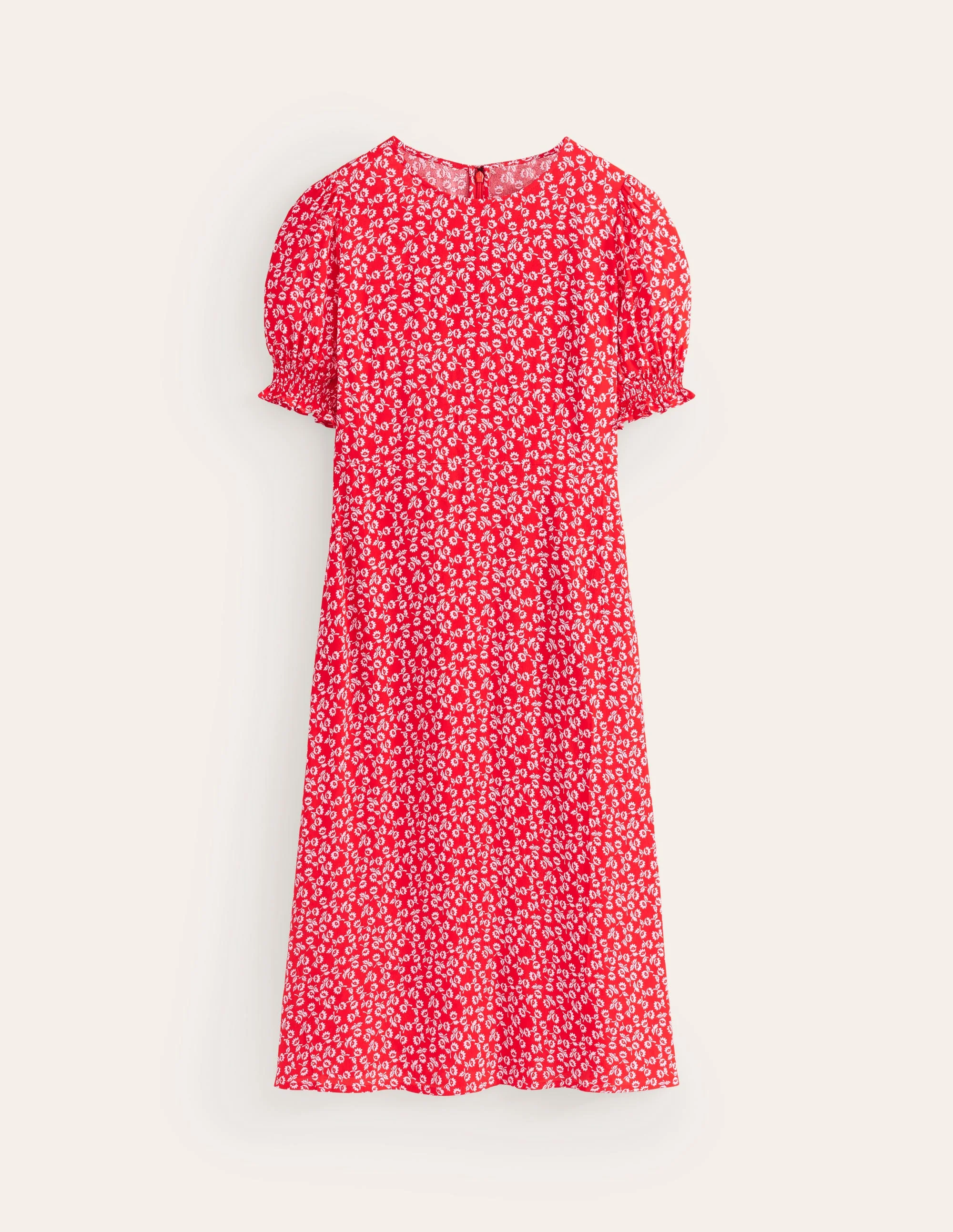 Corinne Midi-Teekleid-Flame Scarlet, Winzige Knospen - Image 6