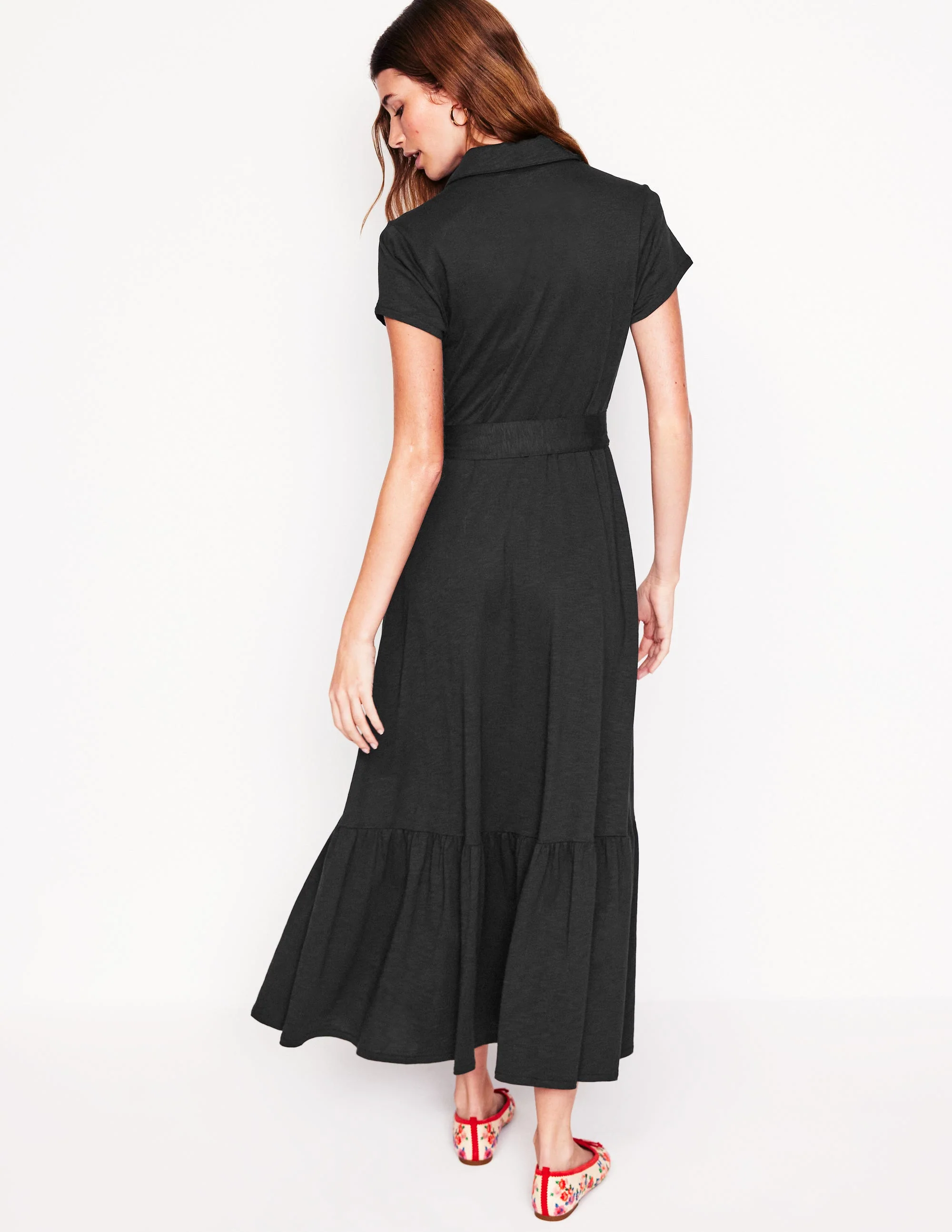 Cressida Jersey-Hemdblusenkleid-Schwarz - Image 3
