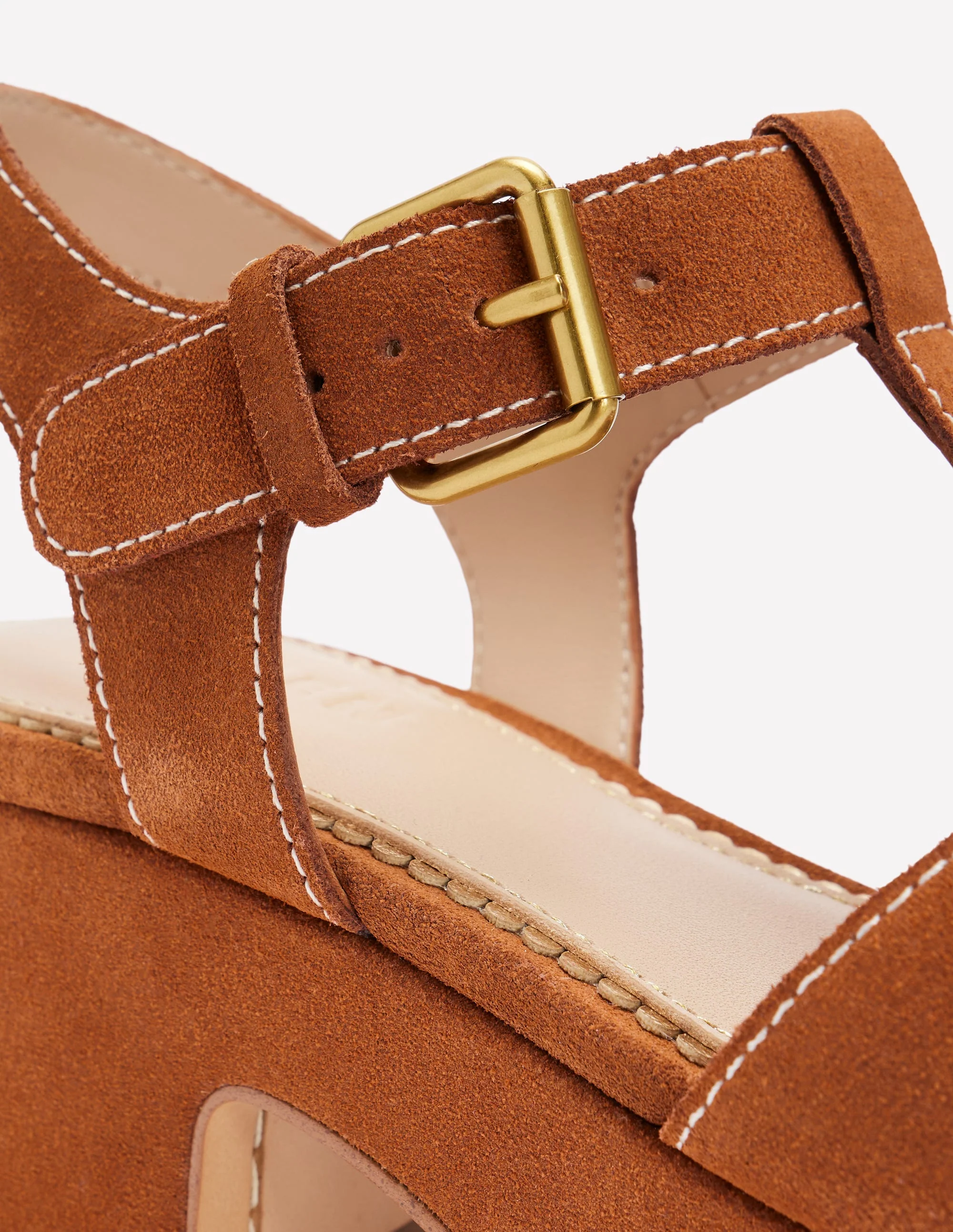 Cut-Out-Sandalen mit Keilabsatz-Hellbraun - Image 3
