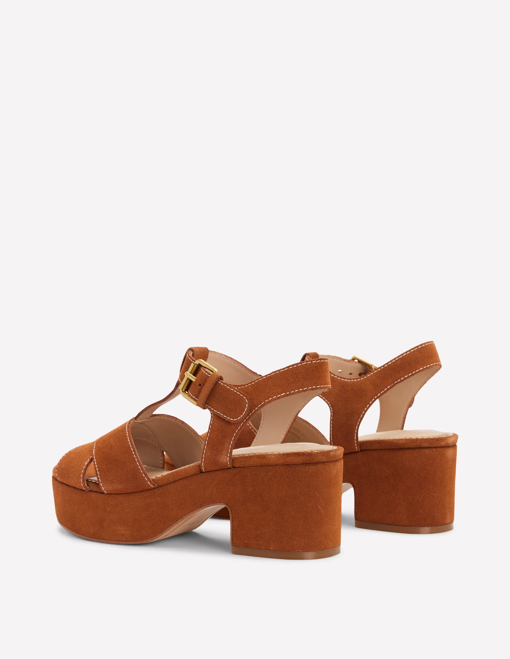 Cut-Out-Sandalen mit Keilabsatz-Hellbraun - Image 4