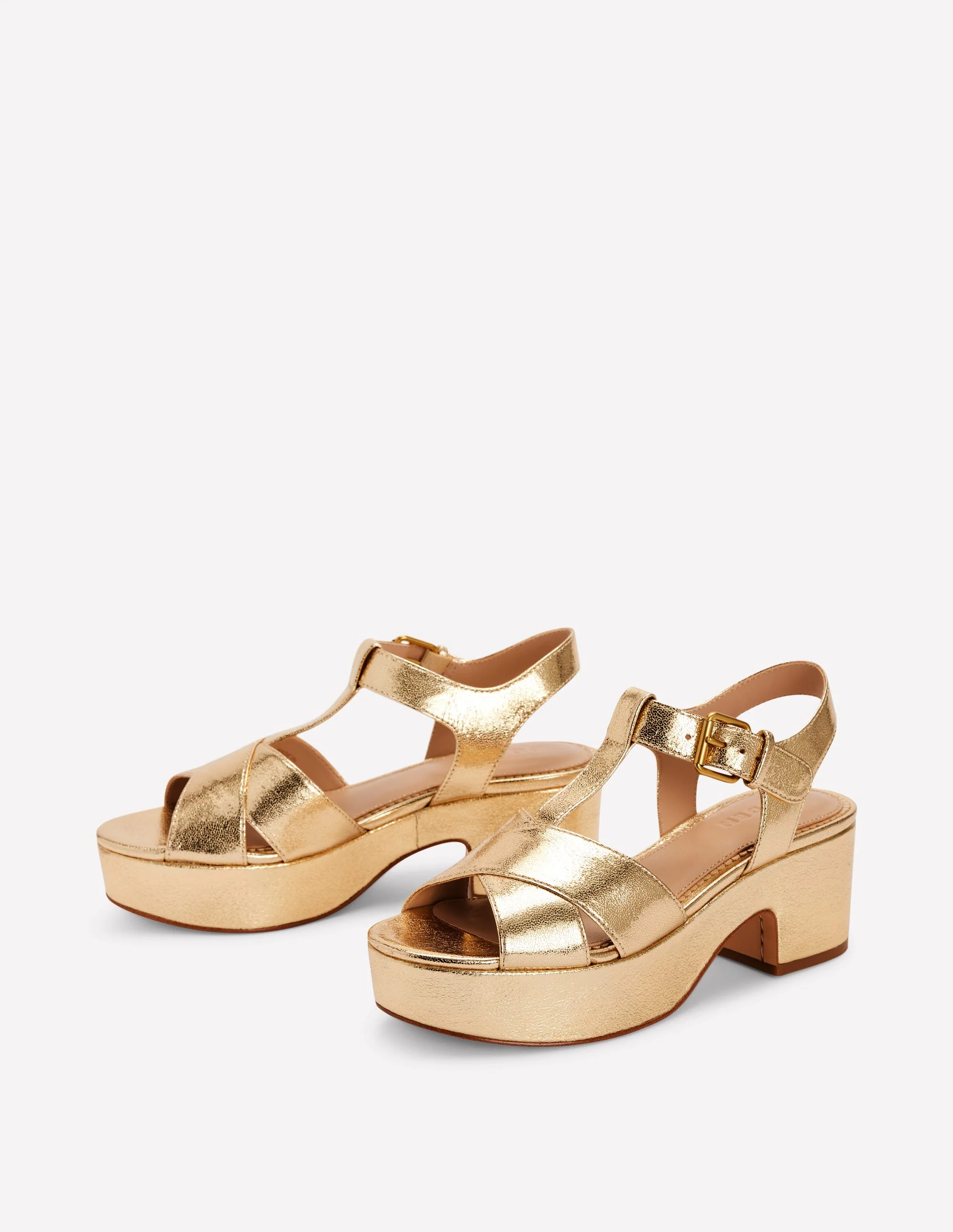 Cut-Out-Sandalen mit Keilabsatz-Metallisch - Image 2
