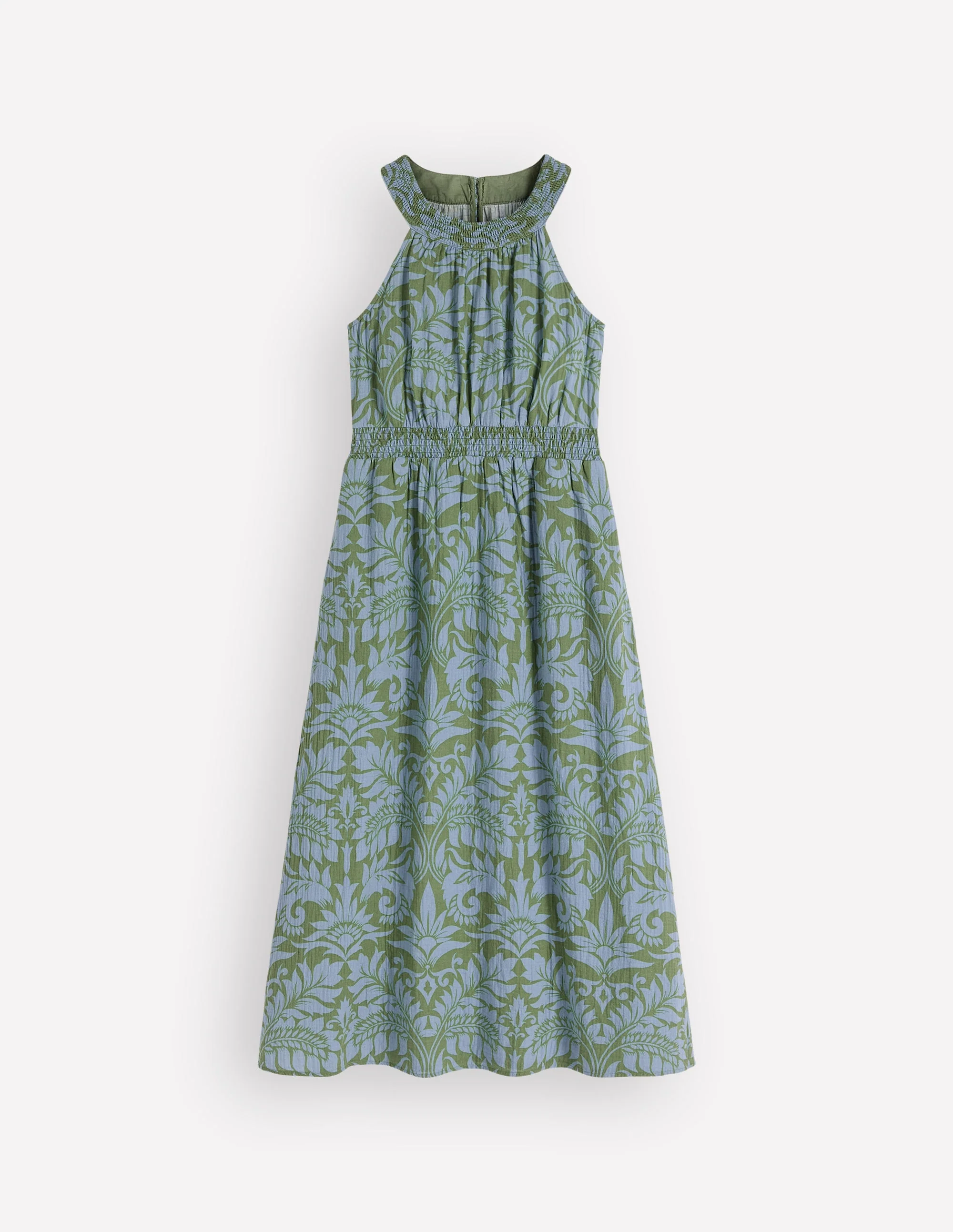 Daphne Doppeltuch-Kleid-Grün Blütenpracht - Image 6