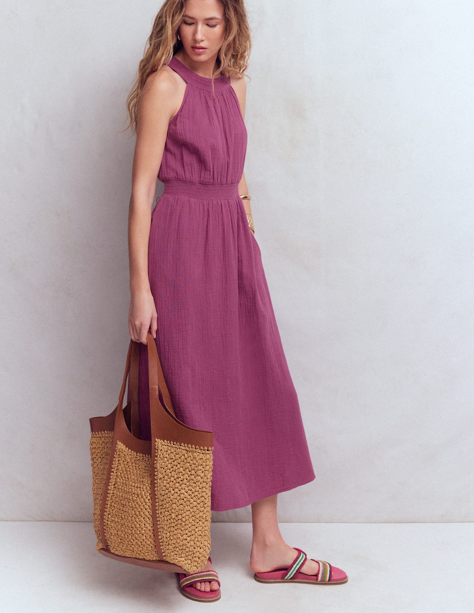 Daphne Doppeltuch-Kleid-Warmes Mauve - Image 5