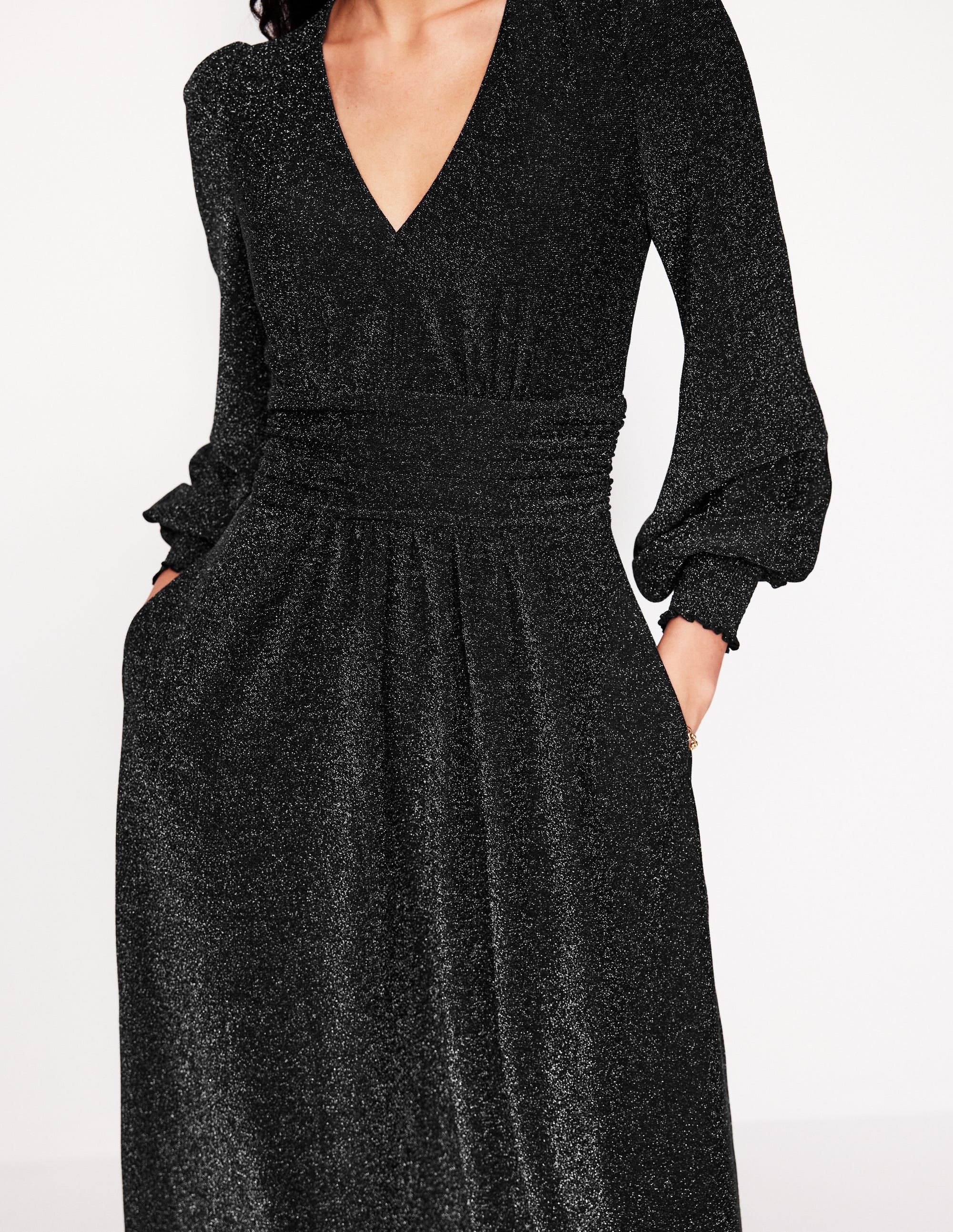 Daphne Midikleid in Metallic-Optik-Schwarz - Image 2