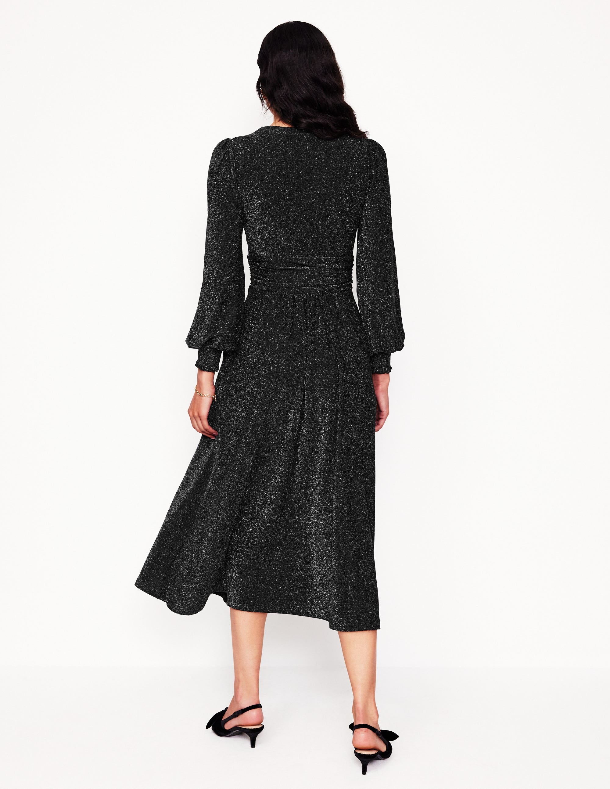 Daphne Midikleid in Metallic-Optik-Schwarz - Image 3