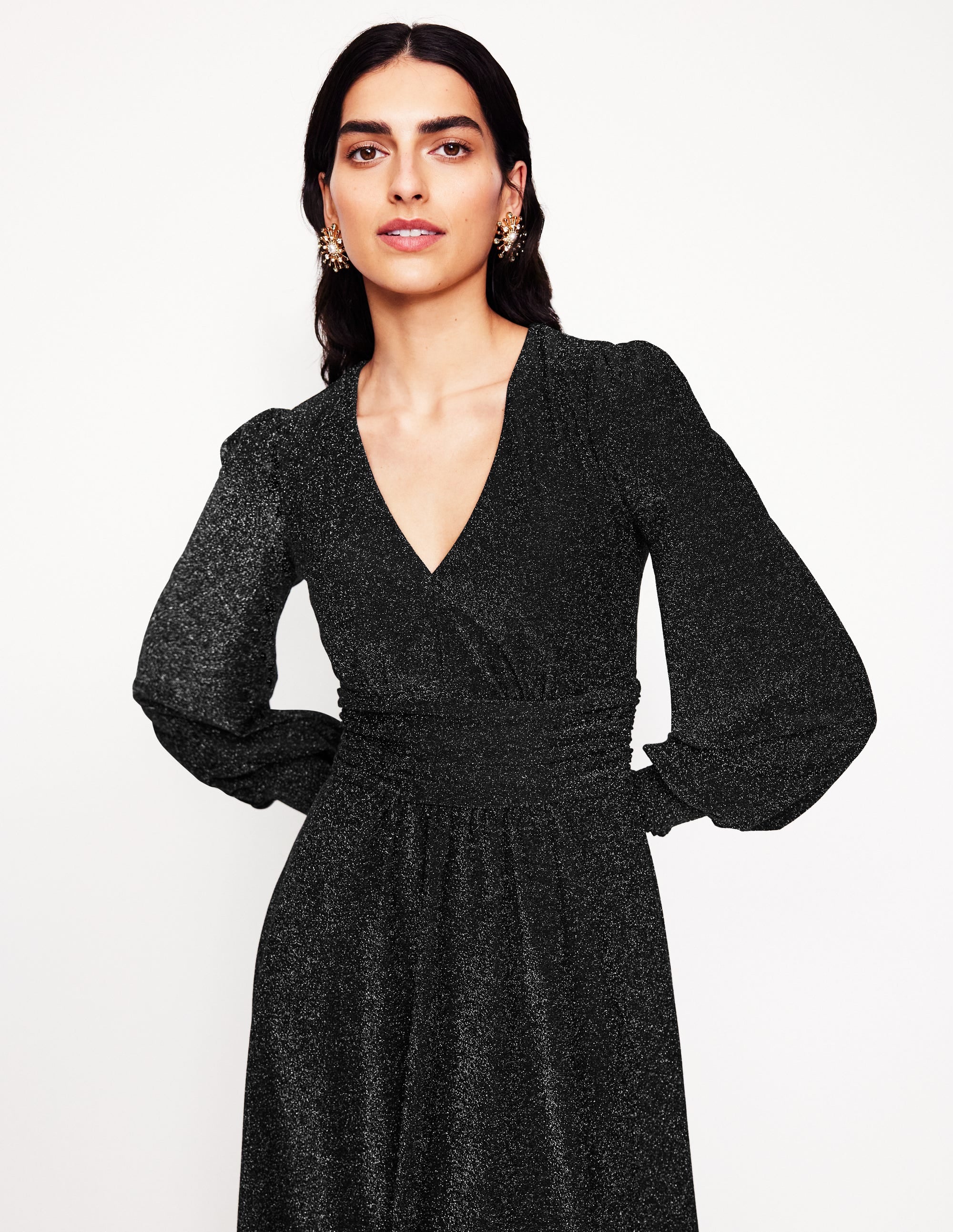 Daphne Midikleid in Metallic-Optik-Schwarz - Image 4