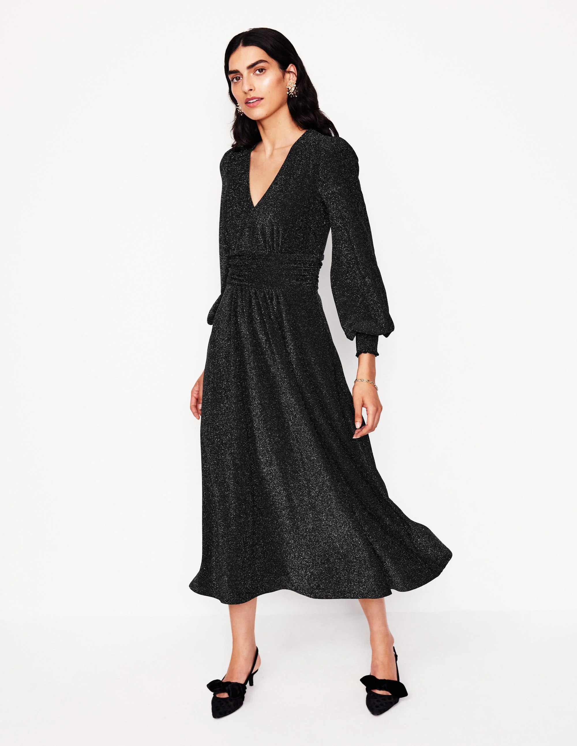 Daphne Midikleid in Metallic-Optik-Schwarz - Image 5
