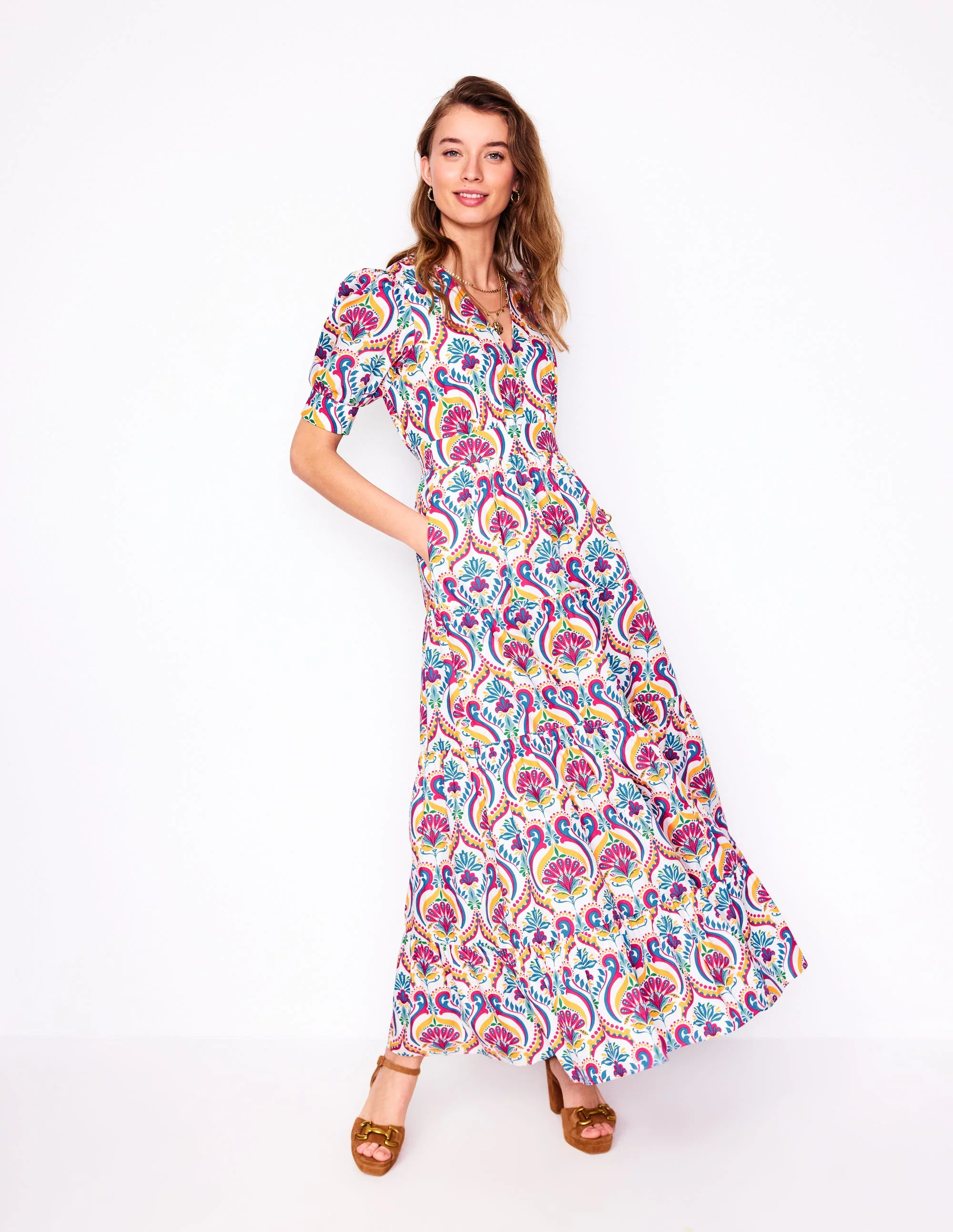 Das Bella Kleid-Bunt, Blumenmuster mit Ornamenten - Image 5