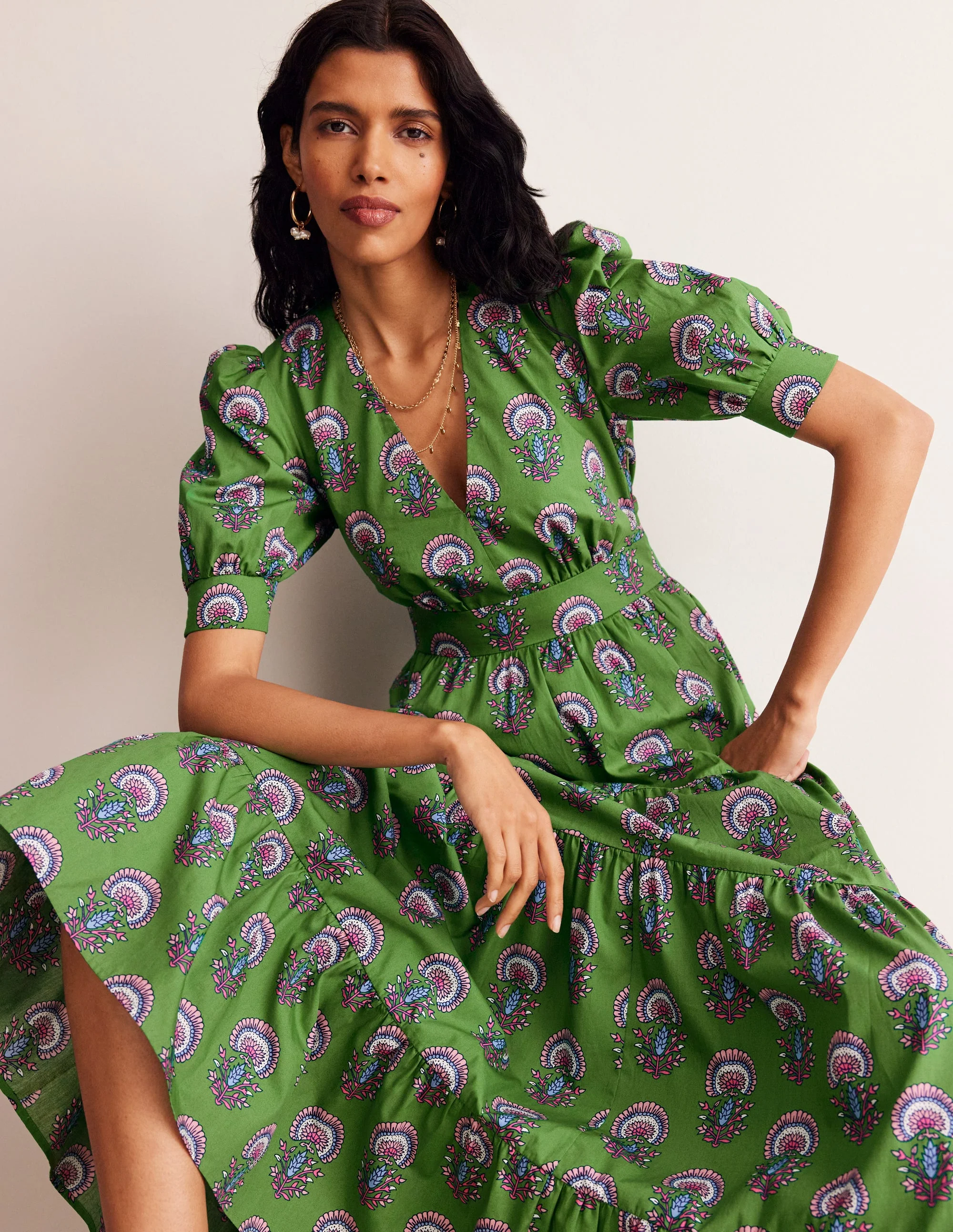 Das Bella Kleid-Grünes Tamburin, Passionsfrucht Knospe