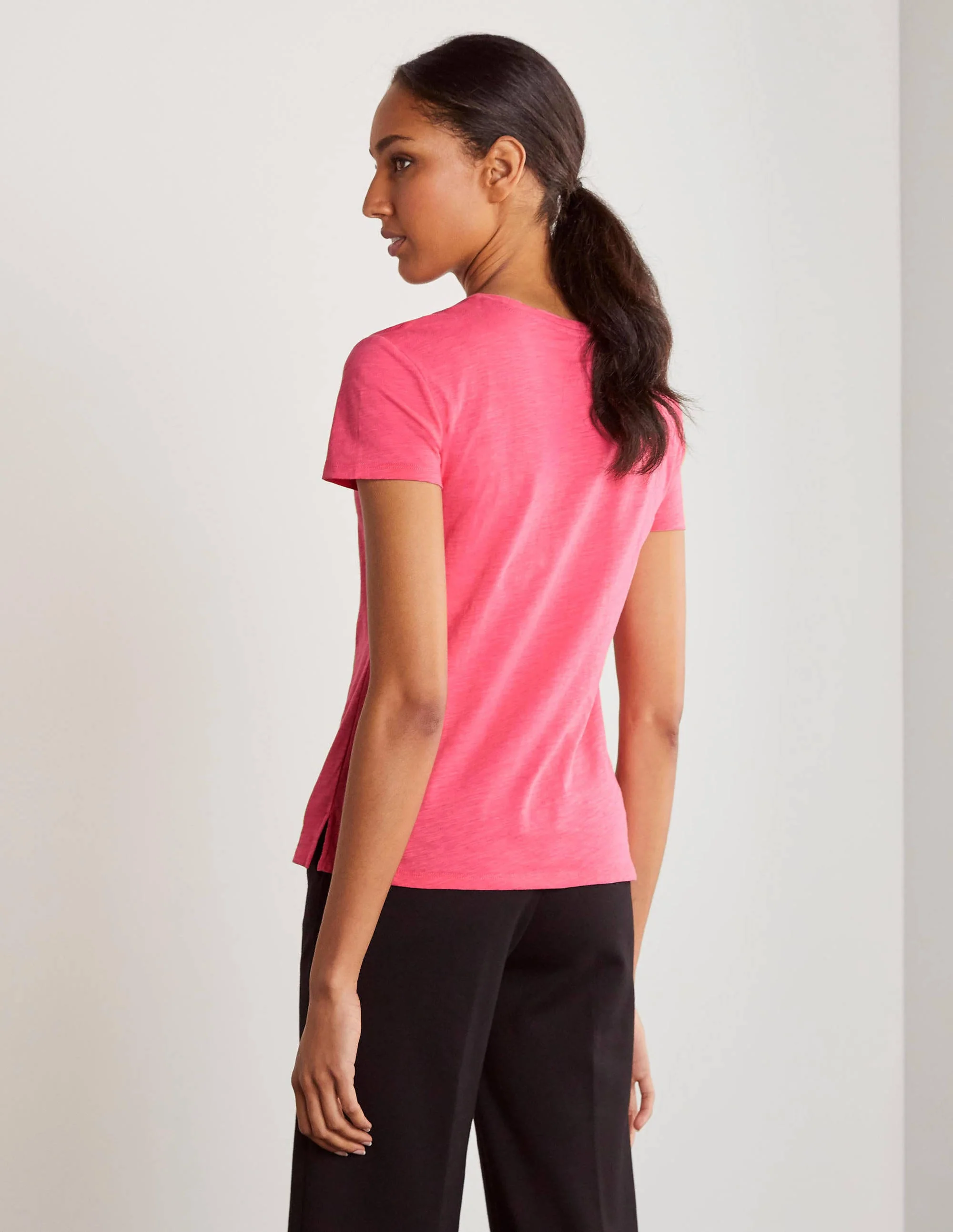 Das Boyfriend-T-Shirt aus Baumwolle-Bonbonrosa - Image 3