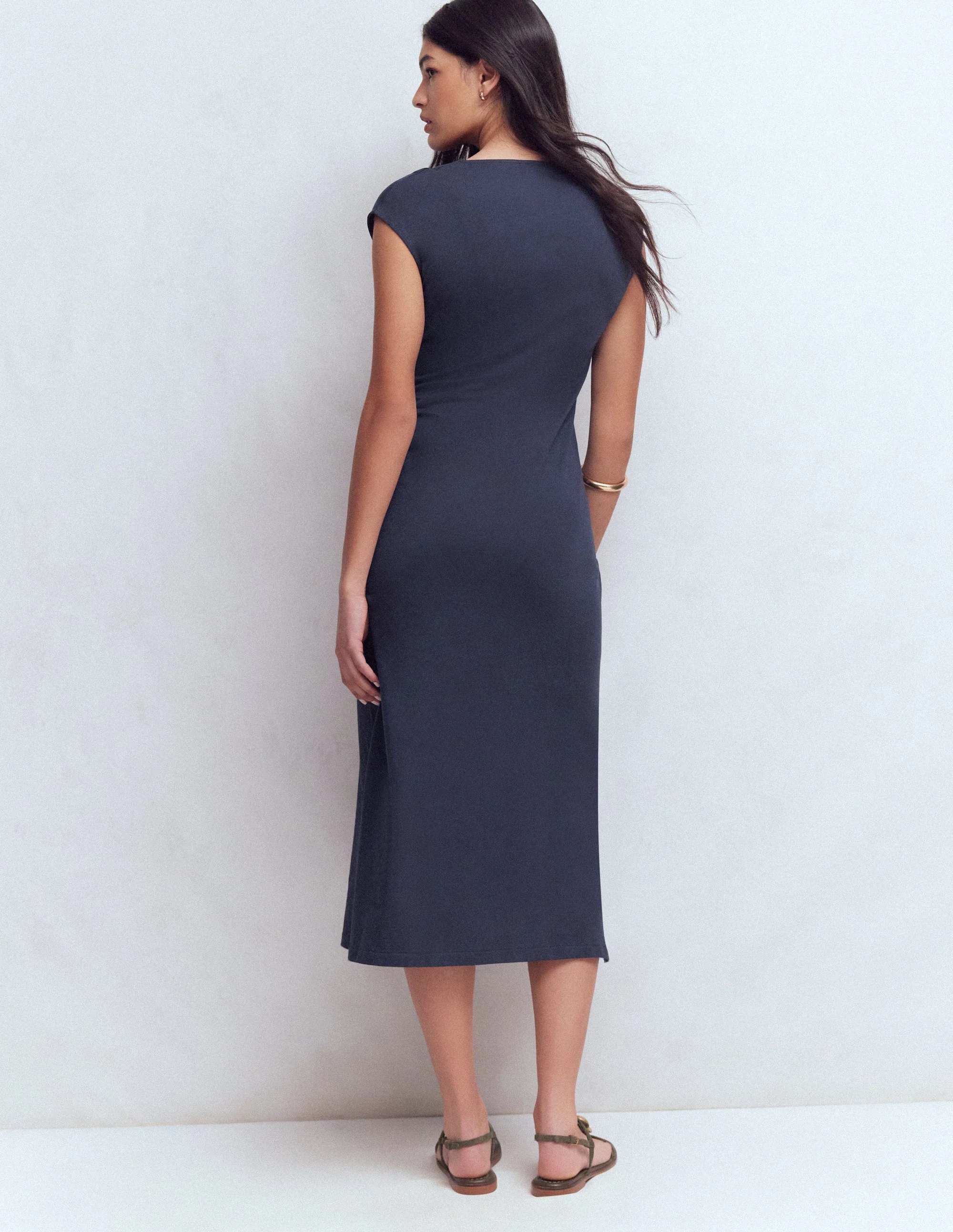 Delilah Midikleid mit Twistdetail-Marineblau - Image 7