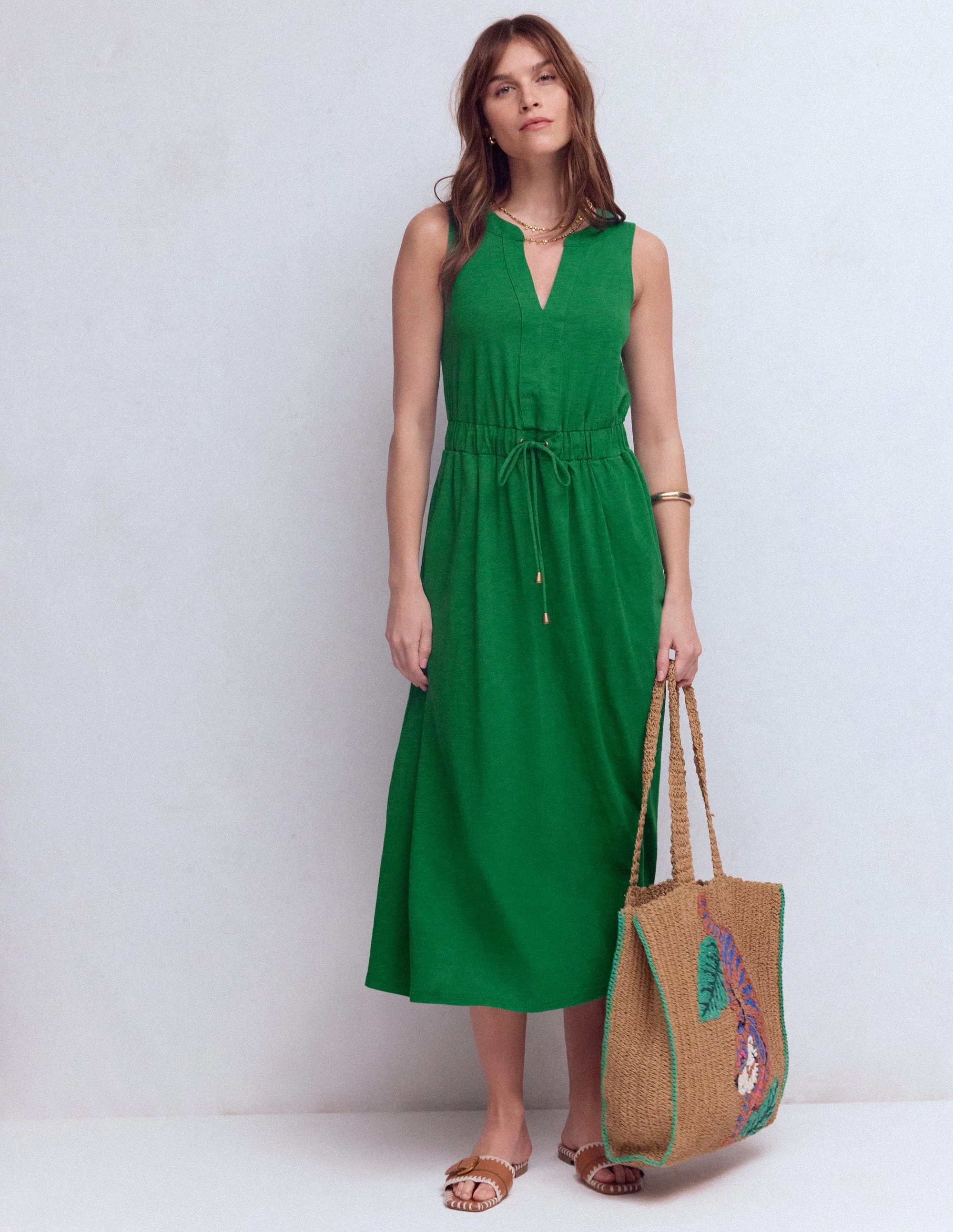 Delphine Jersey-Midikleid-Frisches Grün