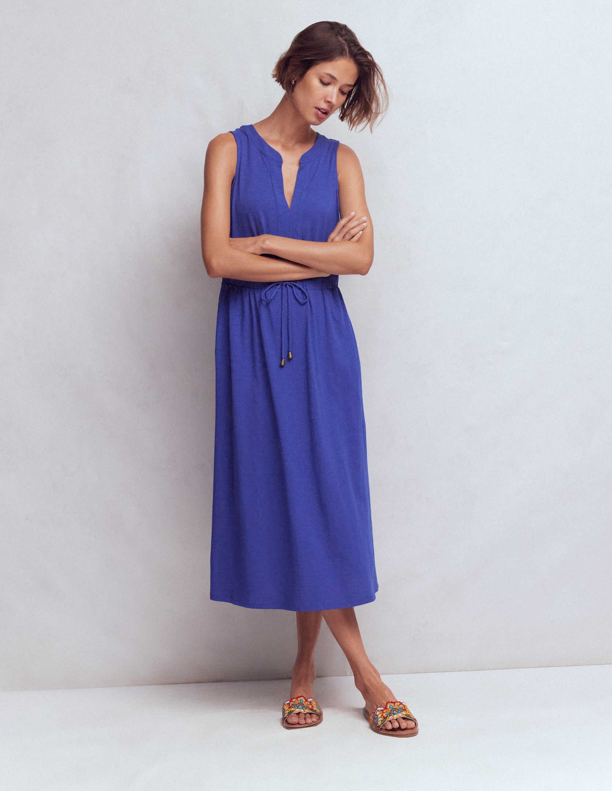 Delphine Jersey-Midikleid-Saphirblau - Image 5