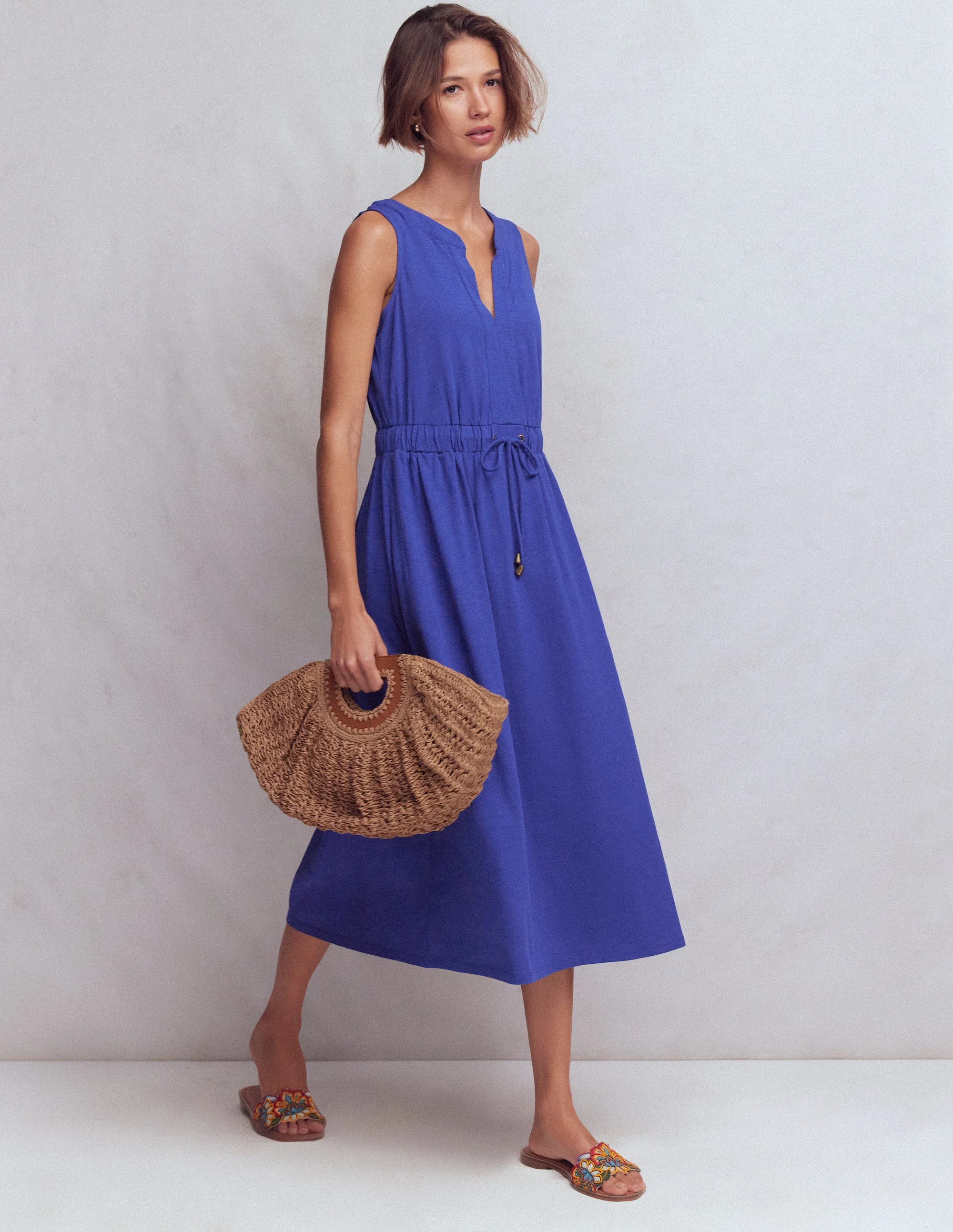 Delphine Jersey-Midikleid-Saphirblau - Image 6