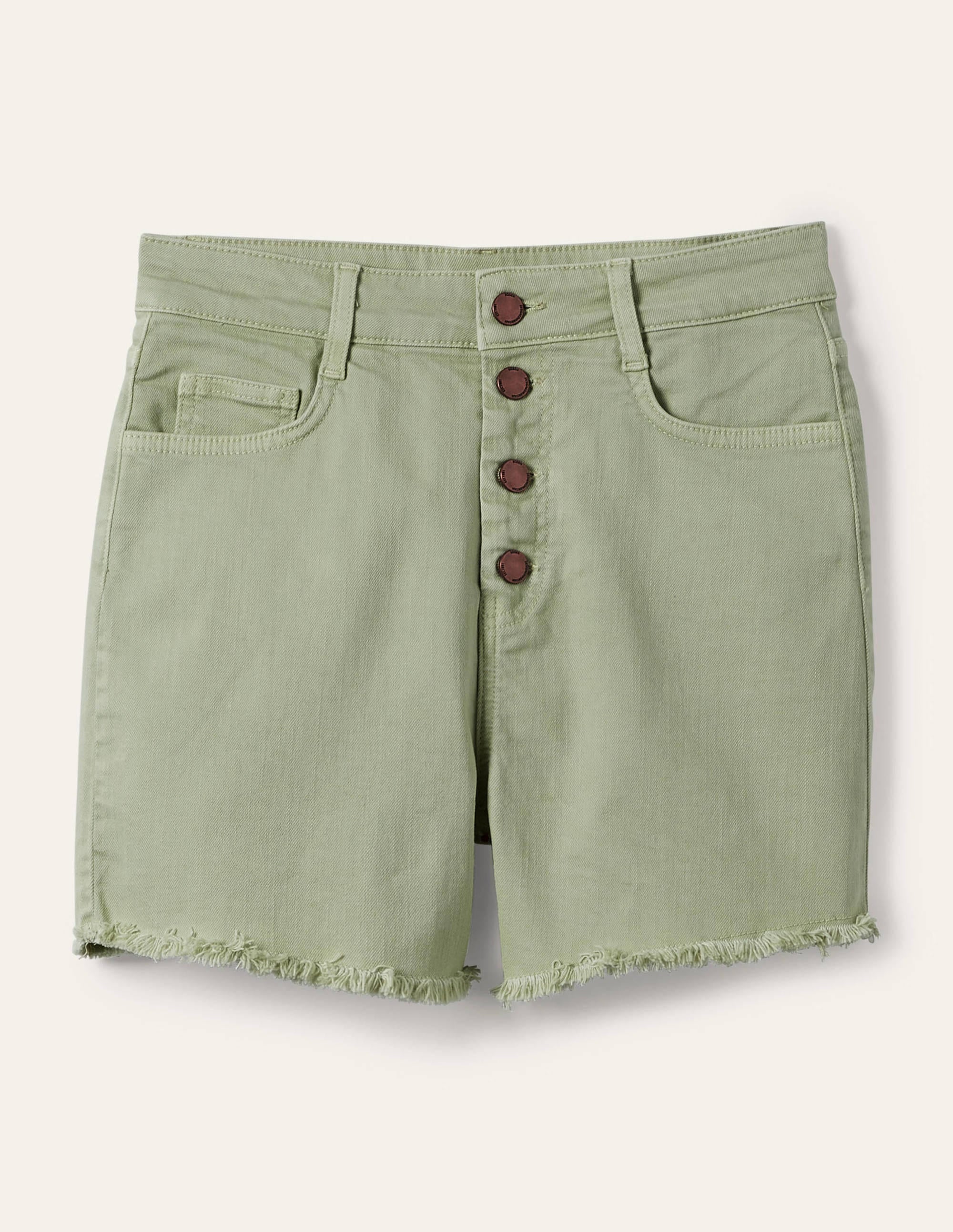 Denimshorts mit Knopfleiste-Lorbeergrün - Image 5