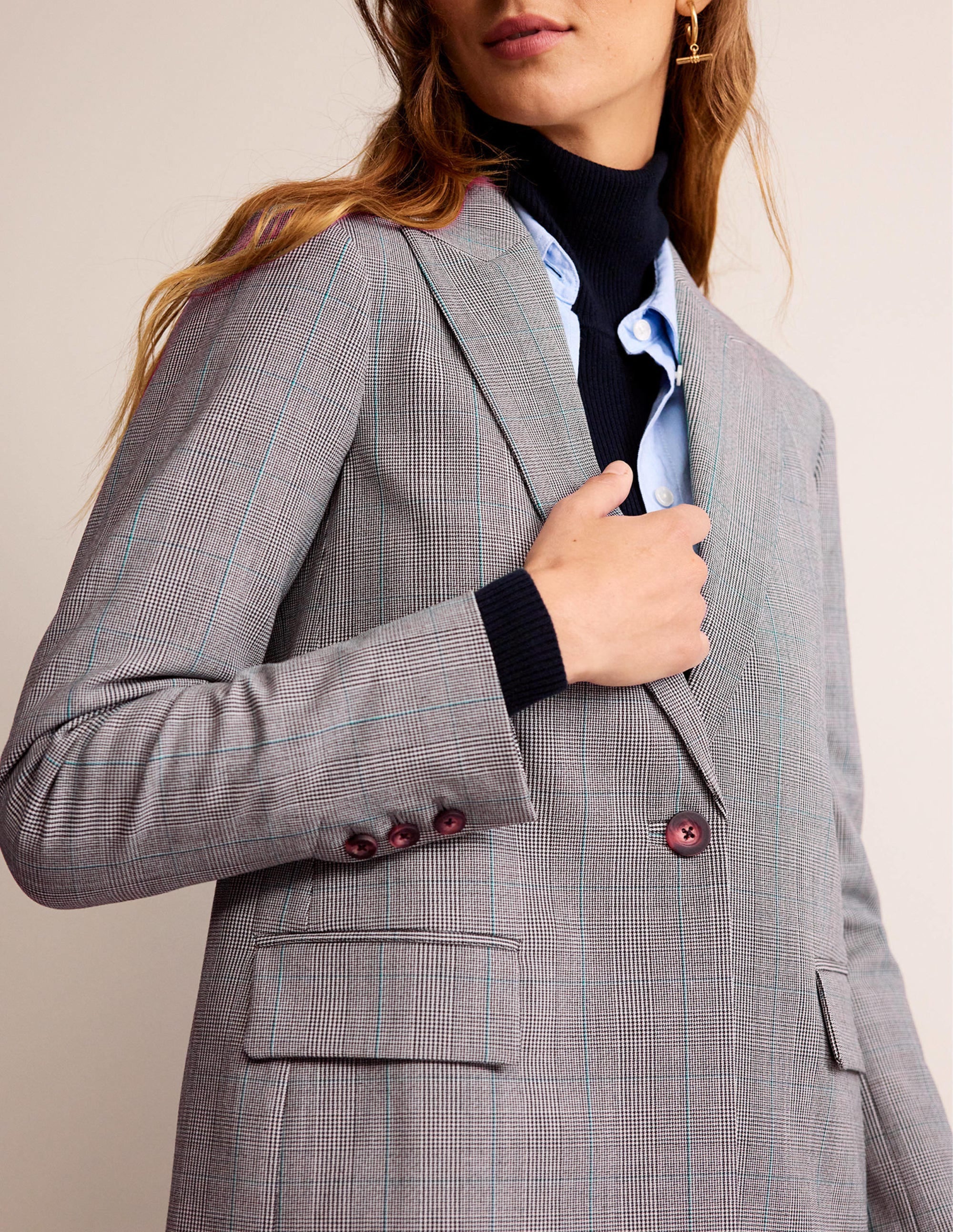 Der Bloomsbury Woll-Blazer-NATURWEIß, ANTHRAZIT UND BLAU-PULVER - Image 2