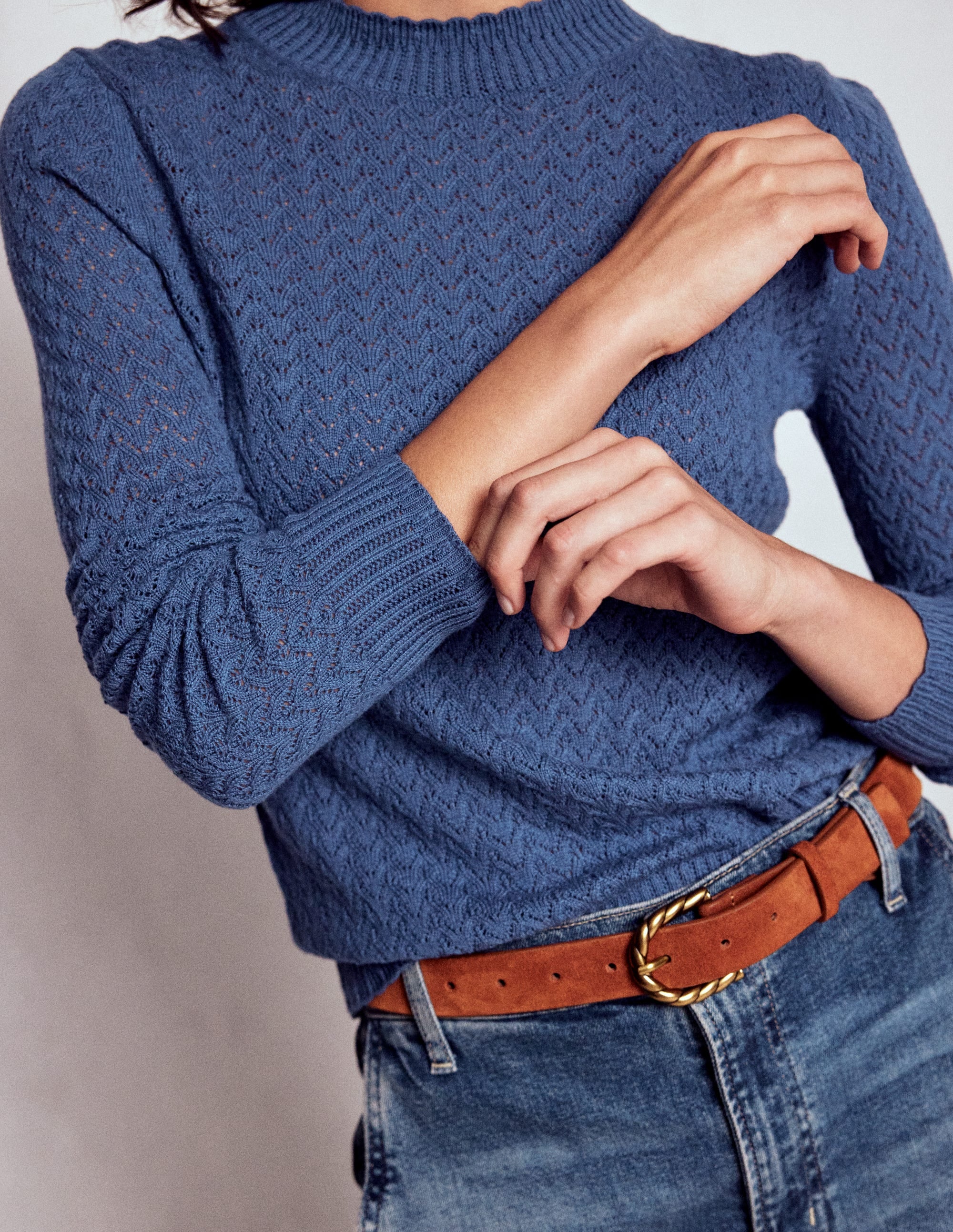 Diane Pointelle-Pullover-Denim-Blau - Image 2