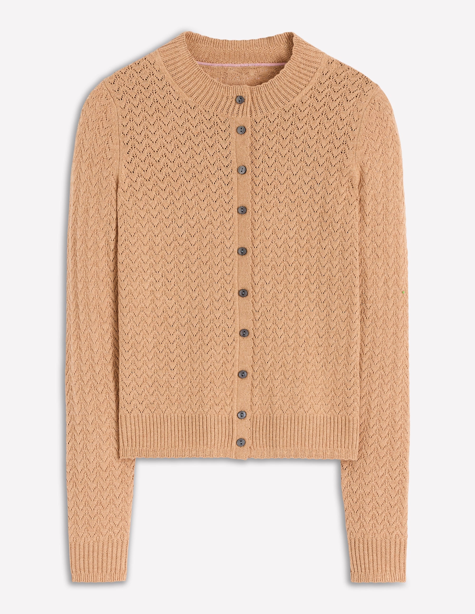 Diane Pointelle-Strickjacke-Camel Meliert - Image 5