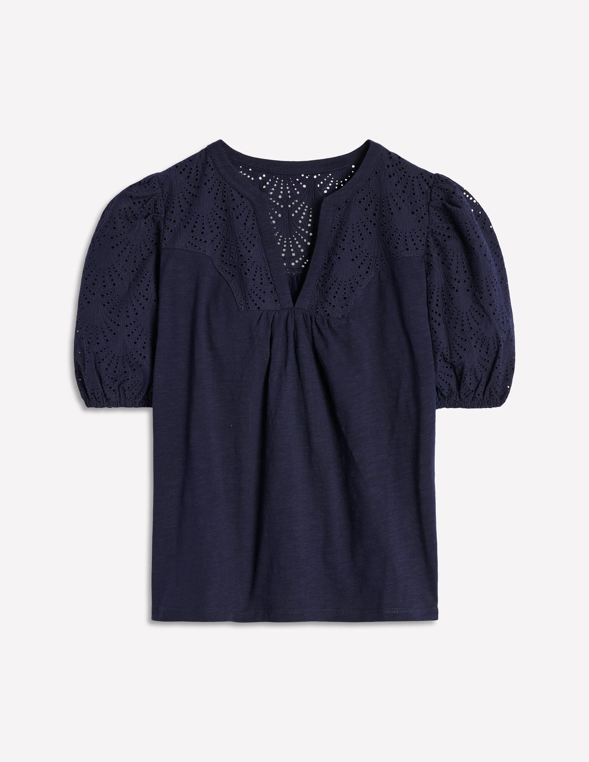 Dolly Oberteil mit Lochstickerei-Aqua Marine Marl - Image 6