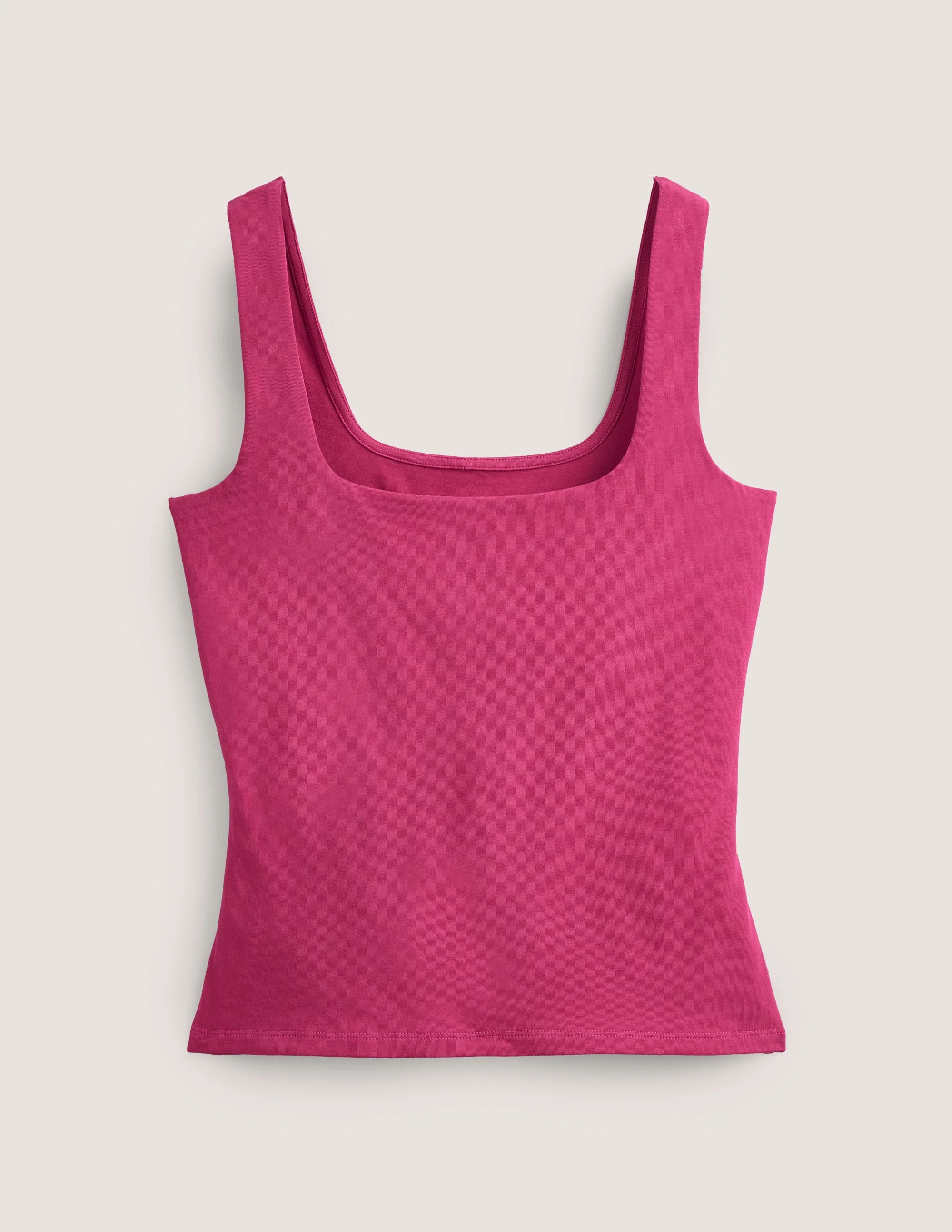 Doppellagiges Tanktop mit eckigem Ausschnitt-Rubinrot - Image 5