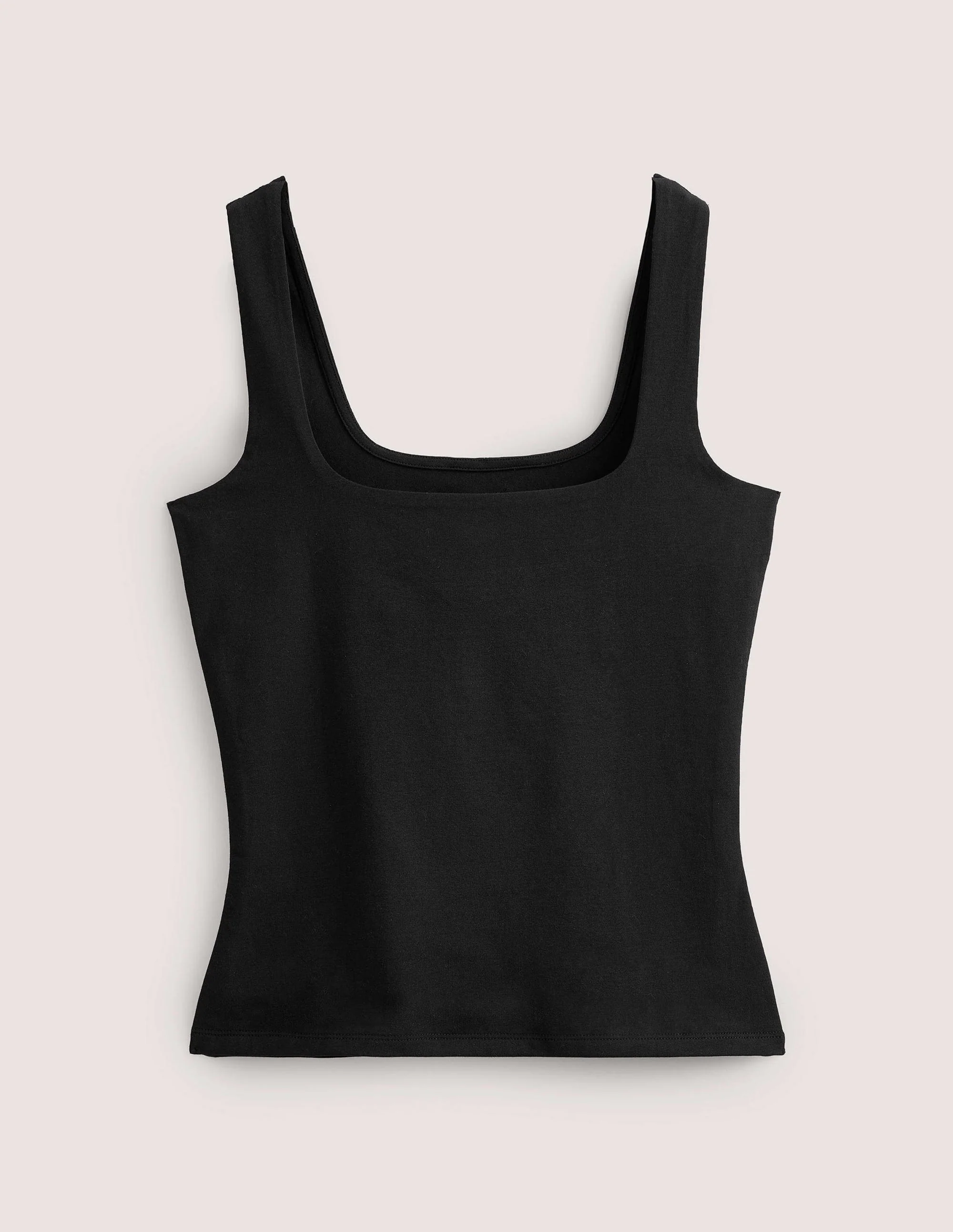 Doppellagiges Tanktop mit eckigem Ausschnitt-Schwarz - Image 5