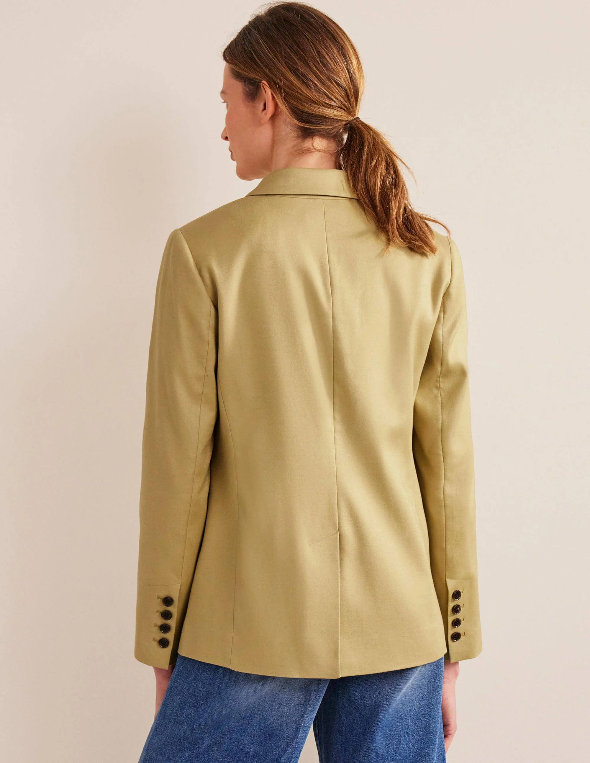 Doppelreihiger Twill-Blazer-Schiefergrün - Image 3