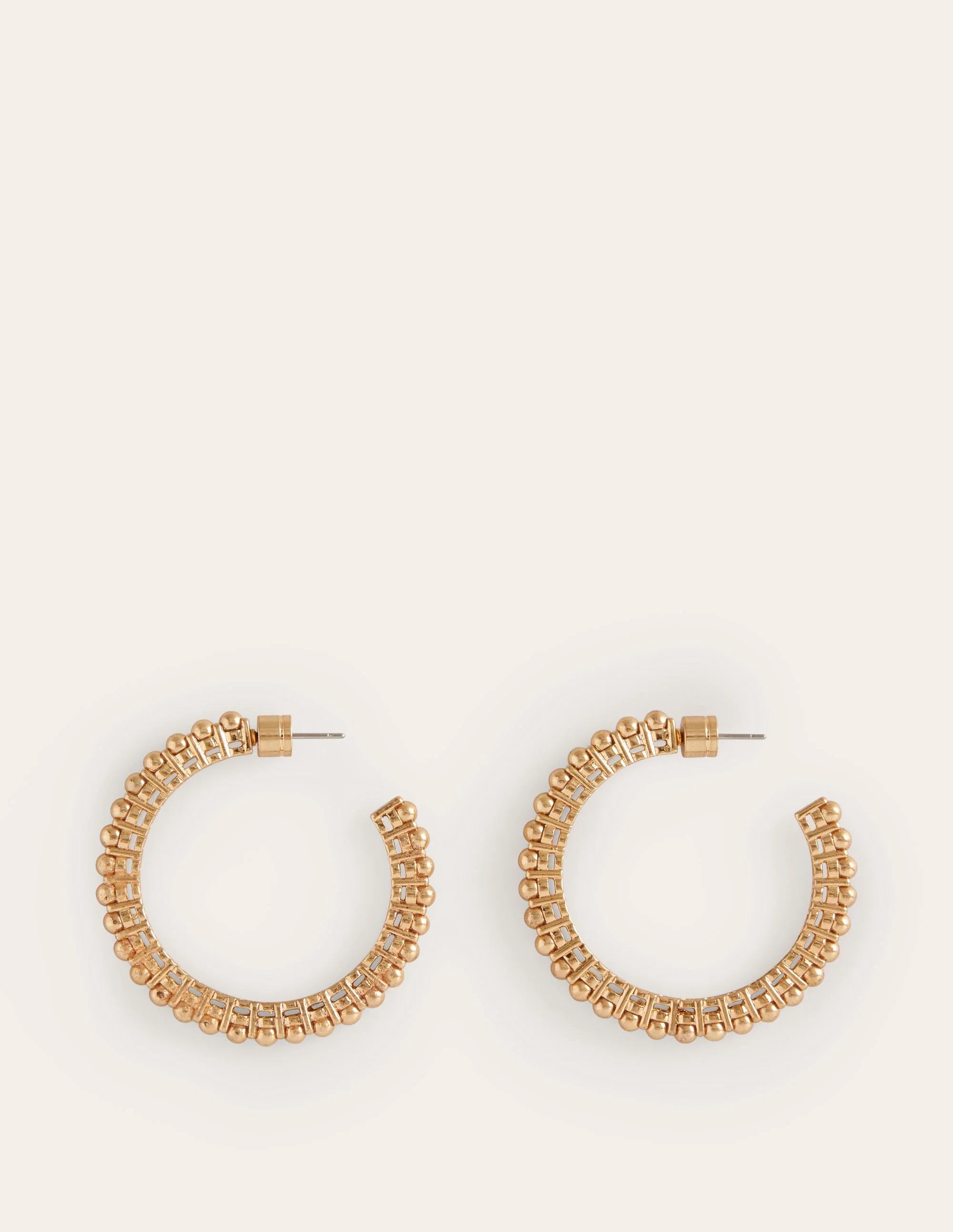 Doppelte Creolen mit Perlendetails-Gold - Image 2