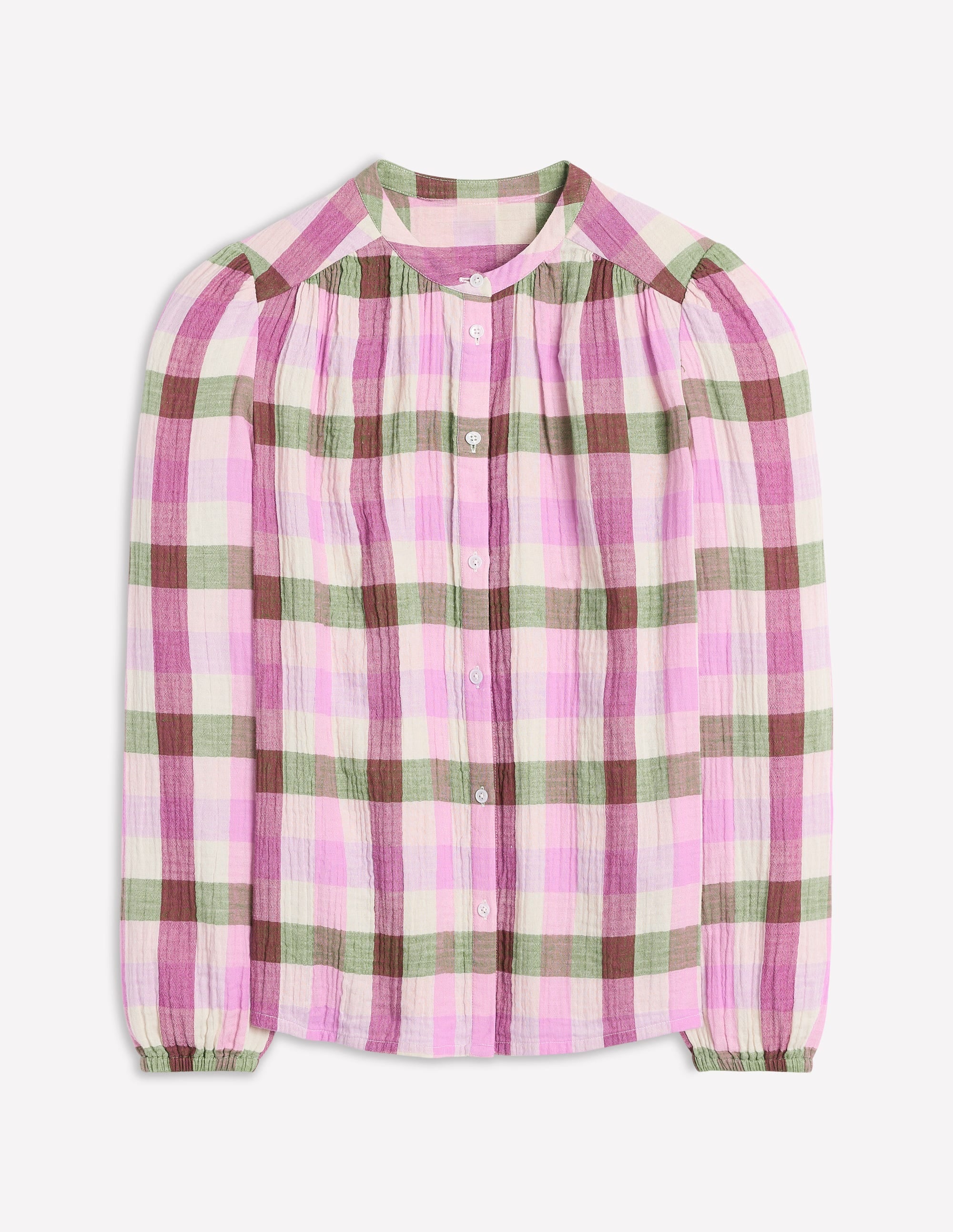 Doppeltuch-Oberteil mit Vichykaro-Rosa und Grün Vichykaro - Image 6