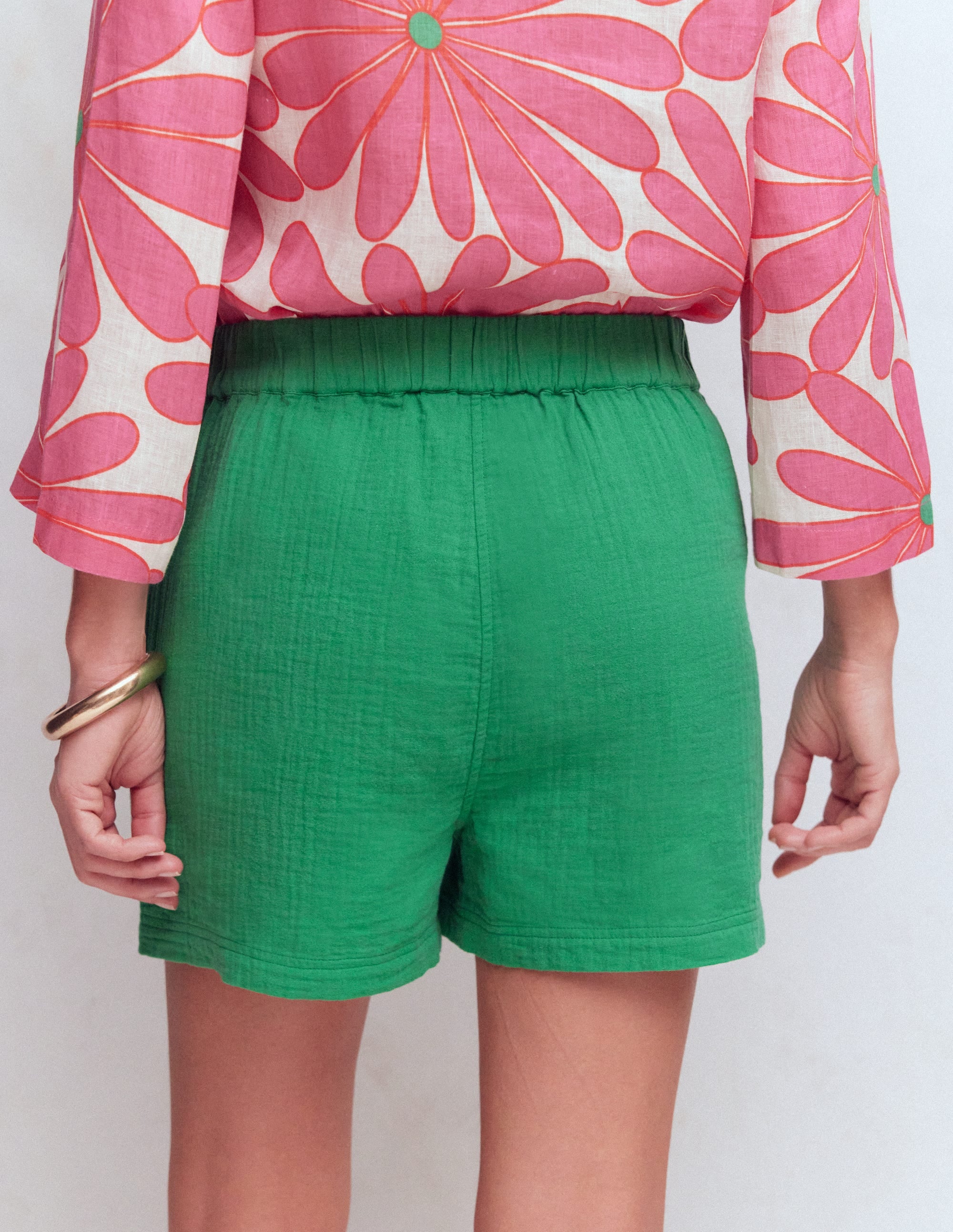 Doppeltuch-Shorts zum Hineinschlüpfen-Kleeblattgrün - Image 3