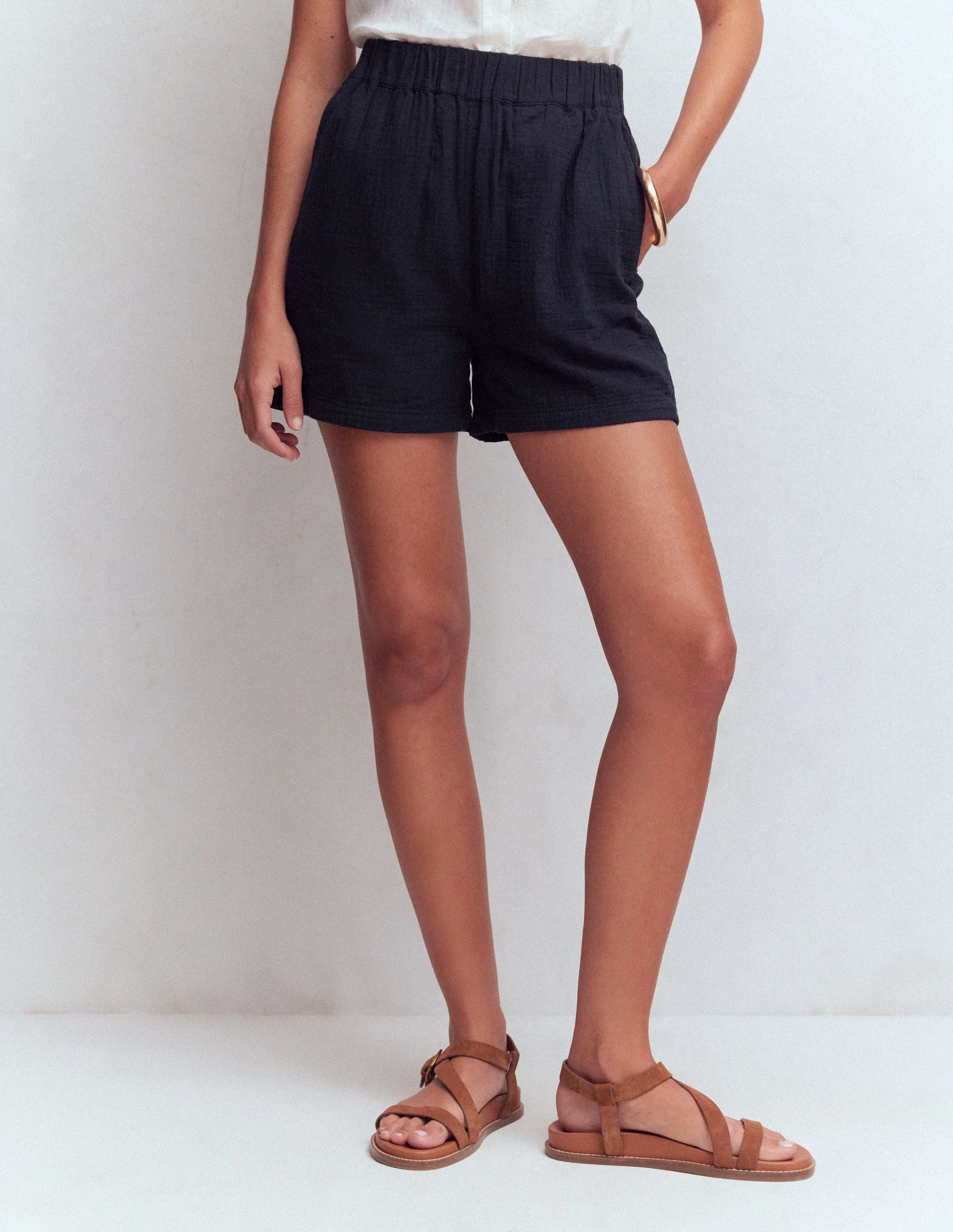Doppeltuch-Shorts zum Hineinschlüpfen-Marineblau - Image 5