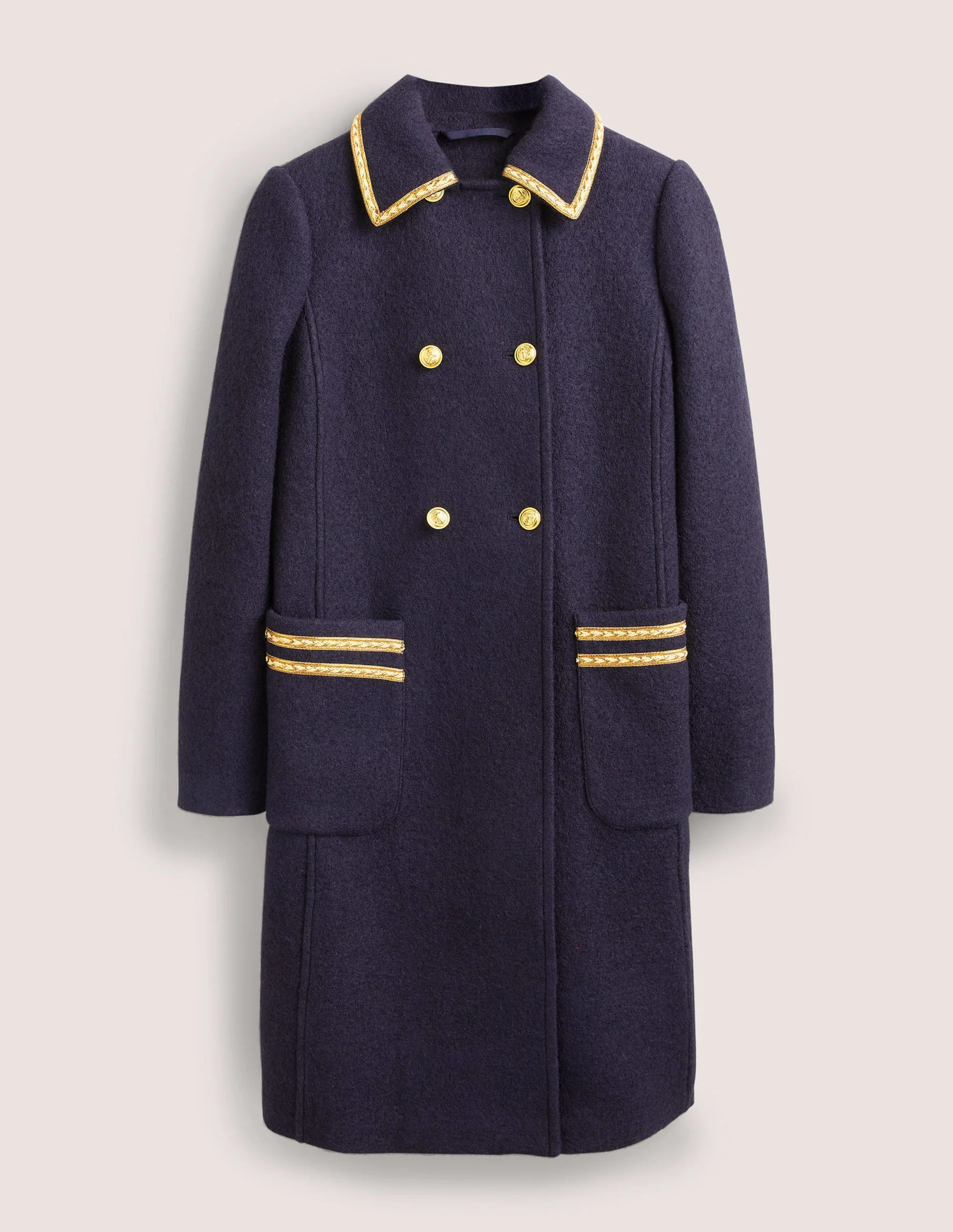 Double Breasted Military Coat-Marineblau - Image 6
