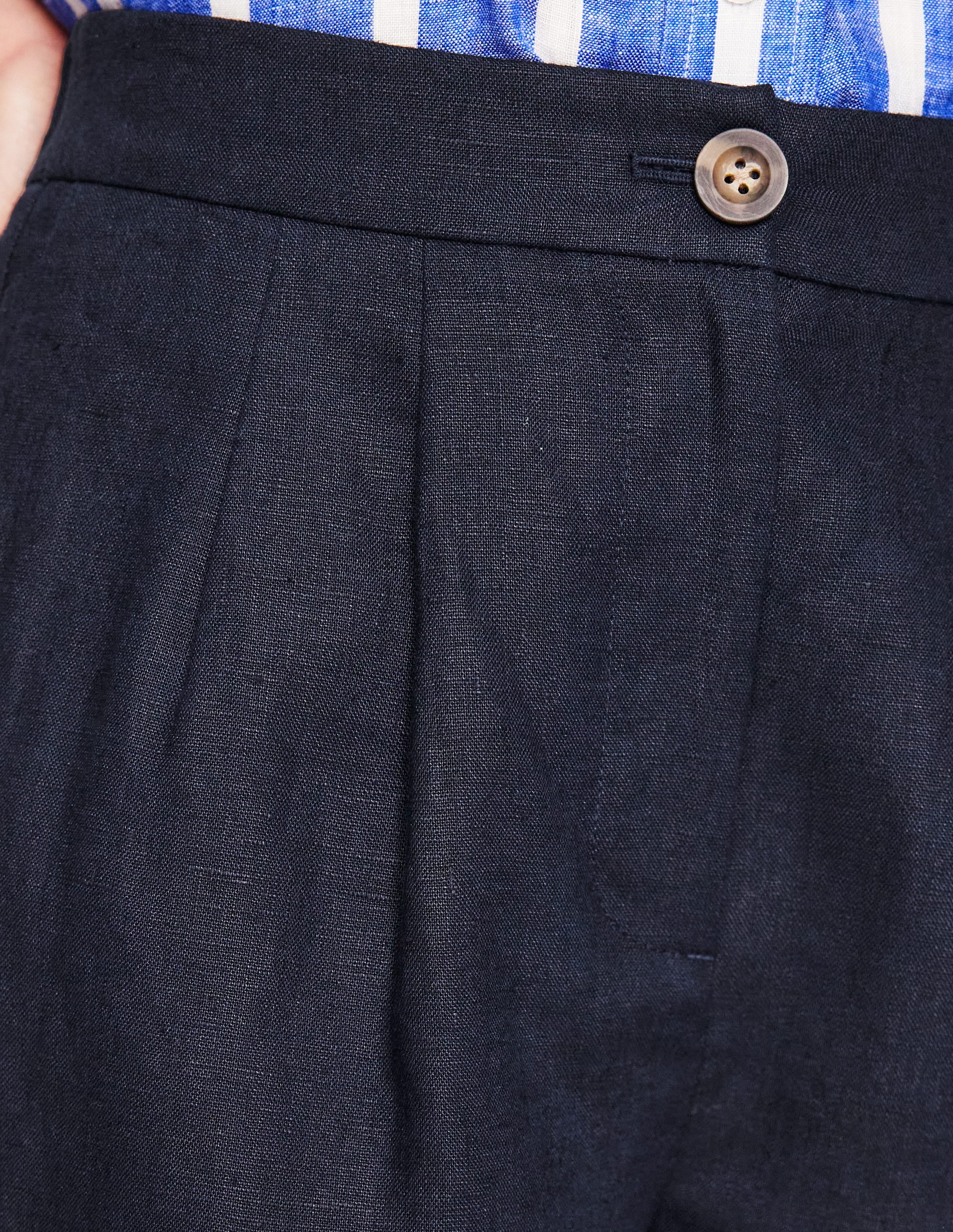 Dulwich Leinen-Shorts-Aqua Marine Marl - Image 5