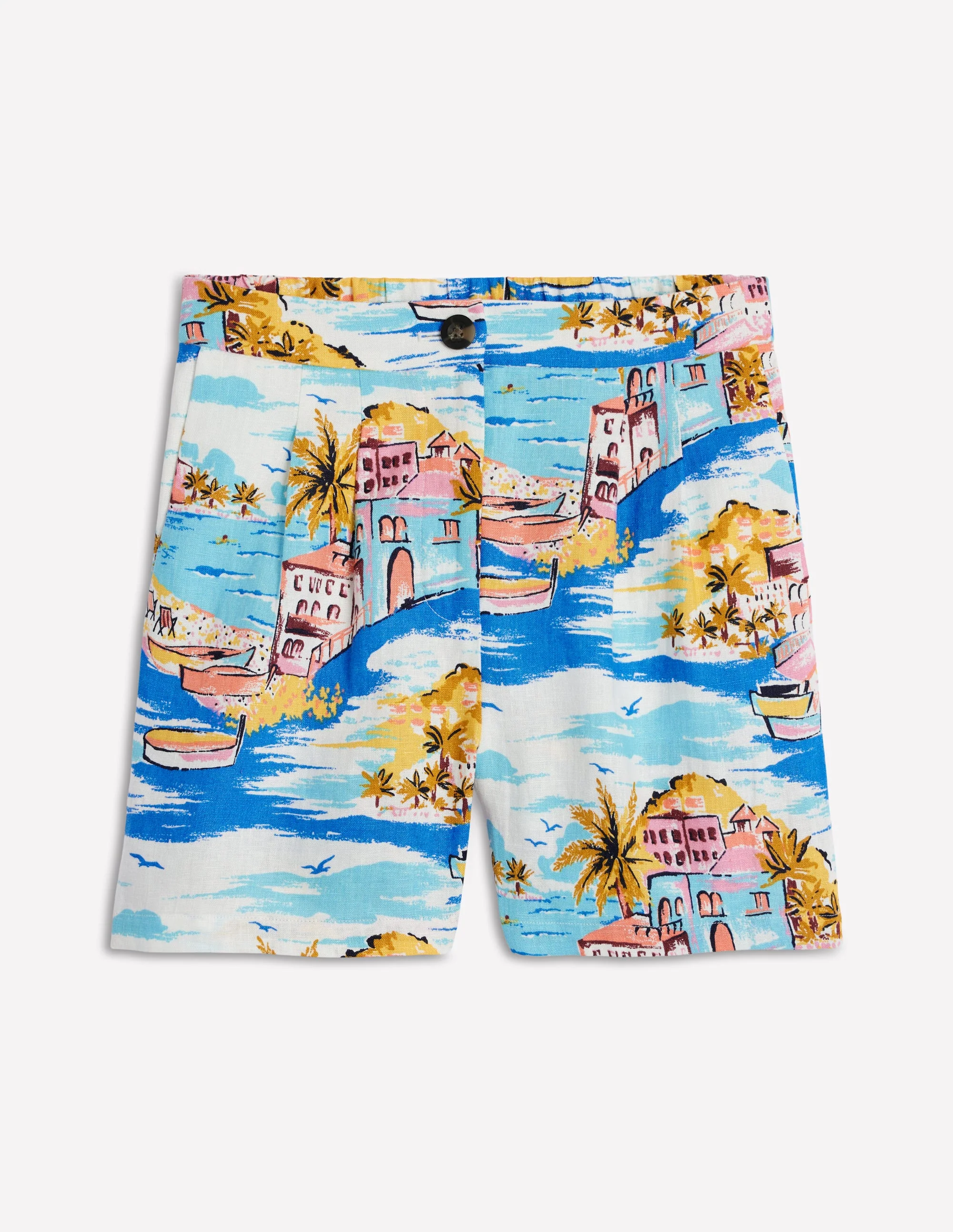 Dulwich Leinen-Shorts-Bunt, Paradiesbucht - Image 6