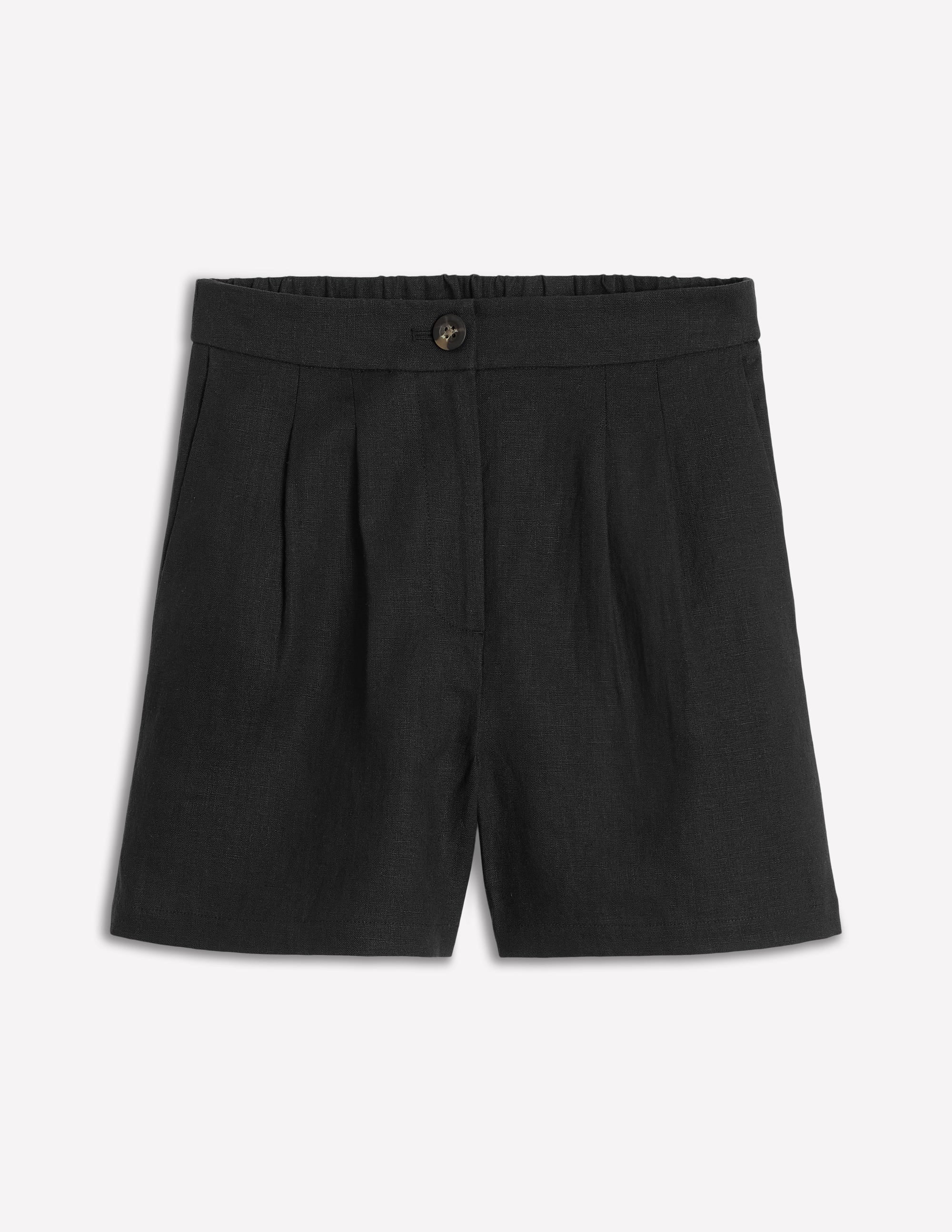 Dulwich Leinen-Shorts-Schwarz - Image 5