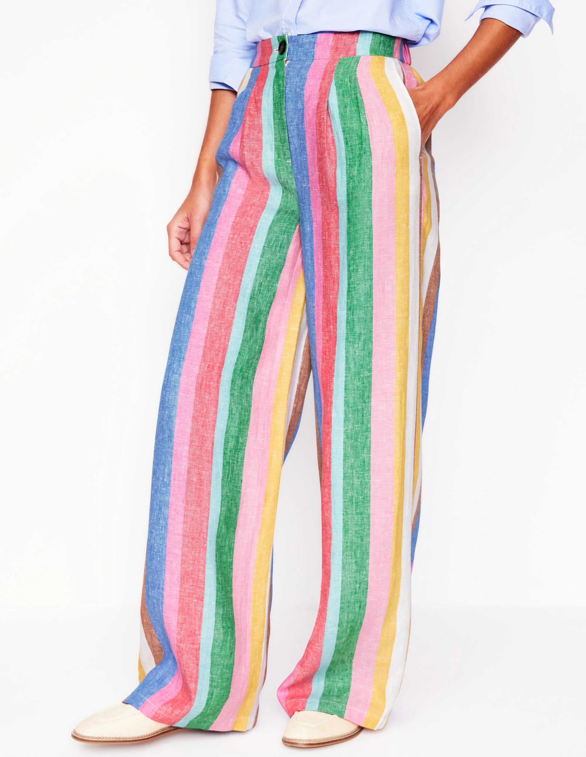 Dulwich Leinenhose-Knalliger Regenbogen Streifen - Image 5