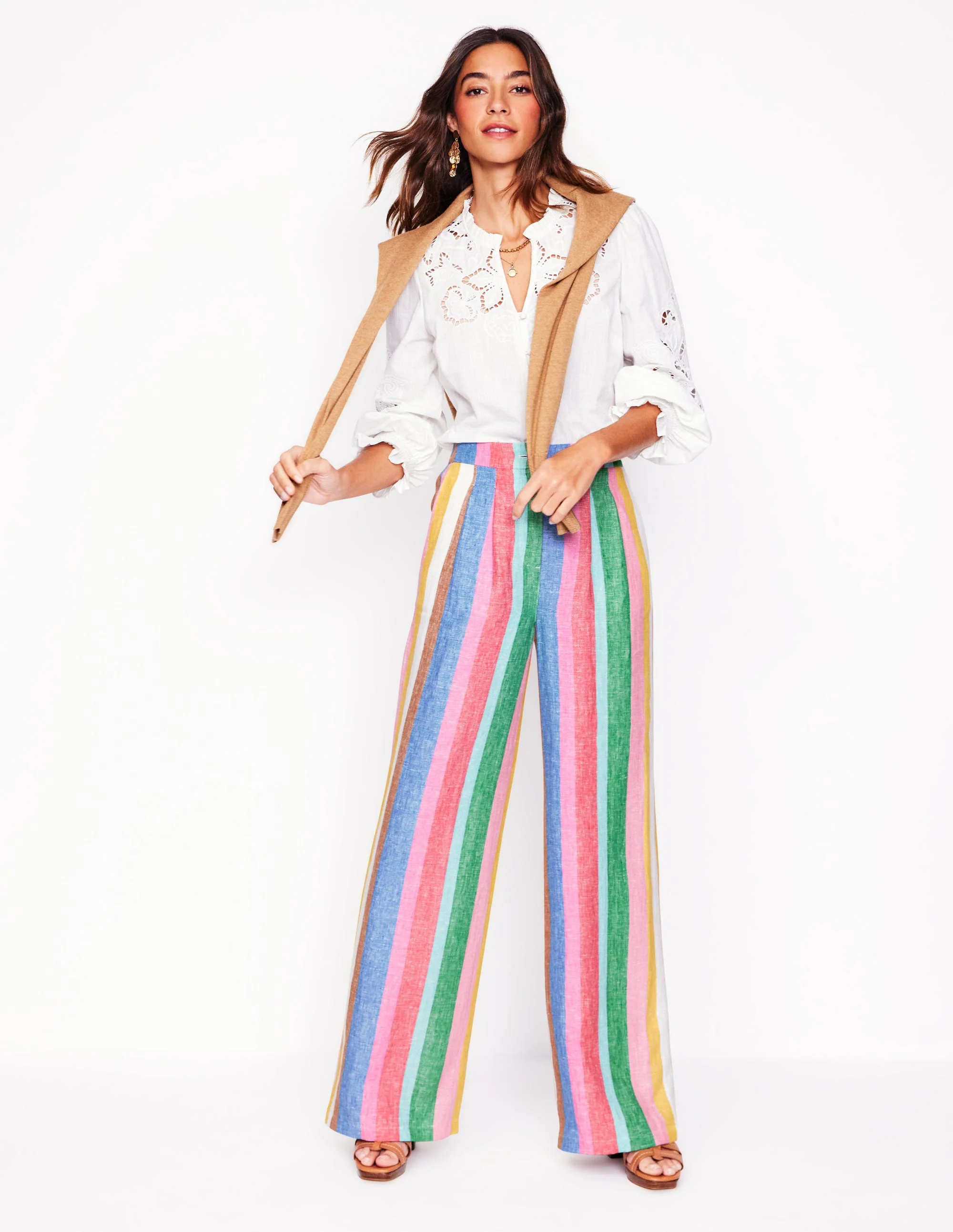 Dulwich Leinenhose-Knalliger Regenbogen Streifen - Image 8