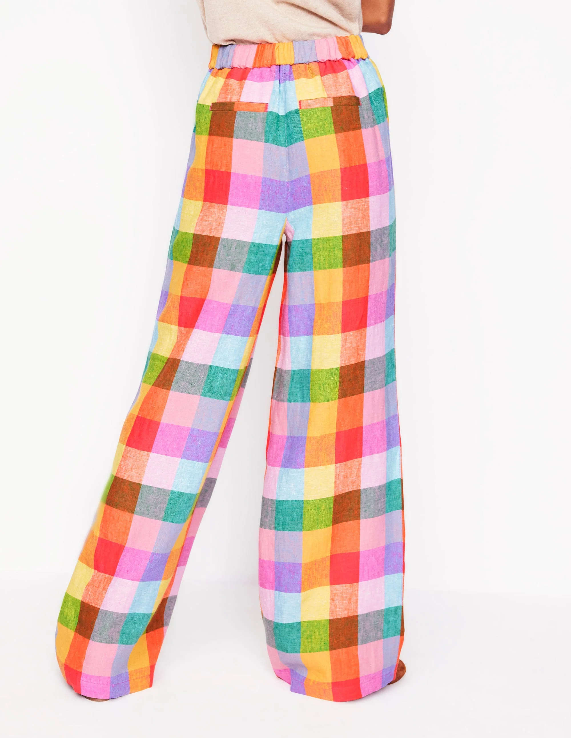 Dulwich Leinenhose-Regenbogen Bunt Vichykaro - Image 5