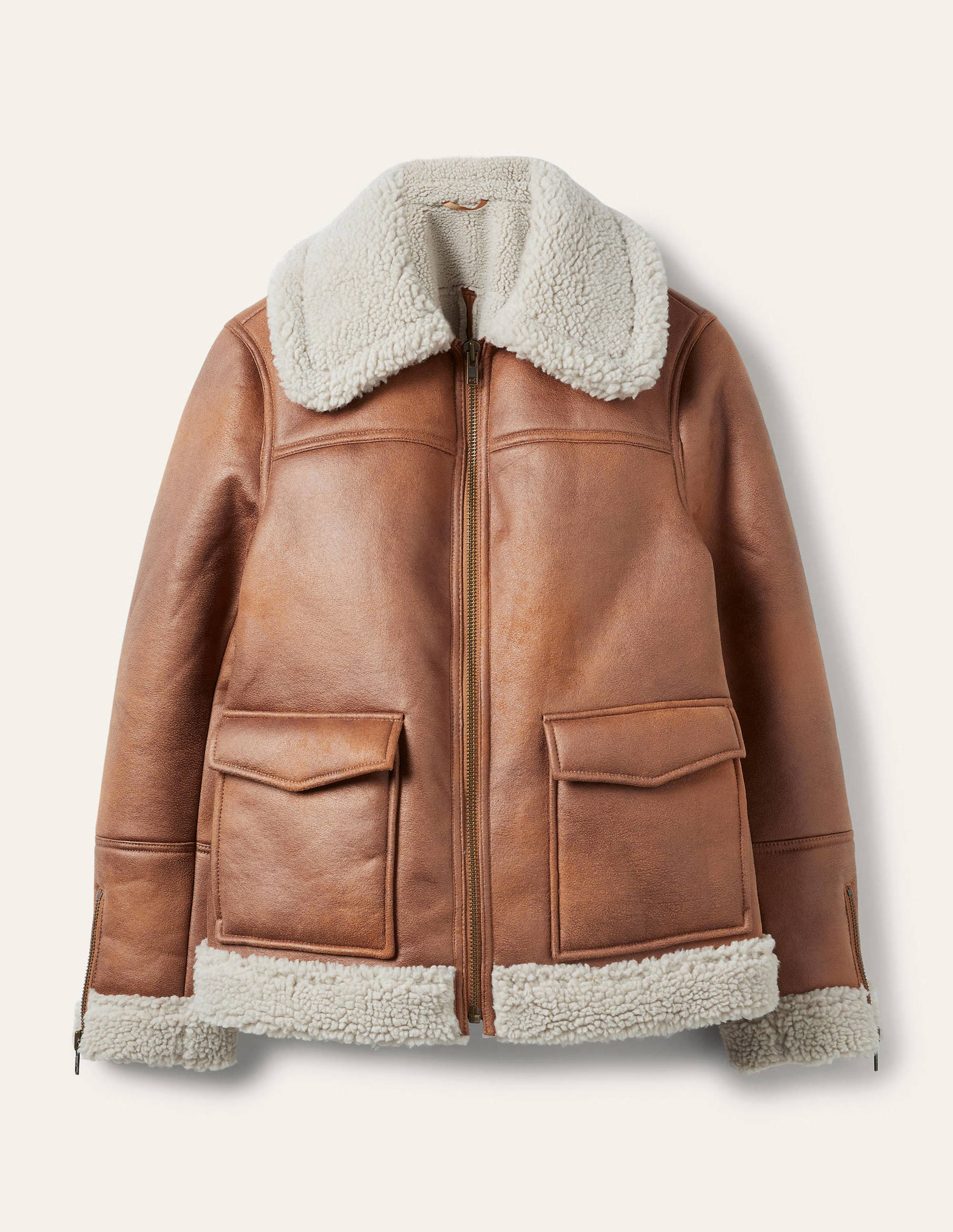 Dunmore Lammfelljacke-Karamellbraun - Image 7
