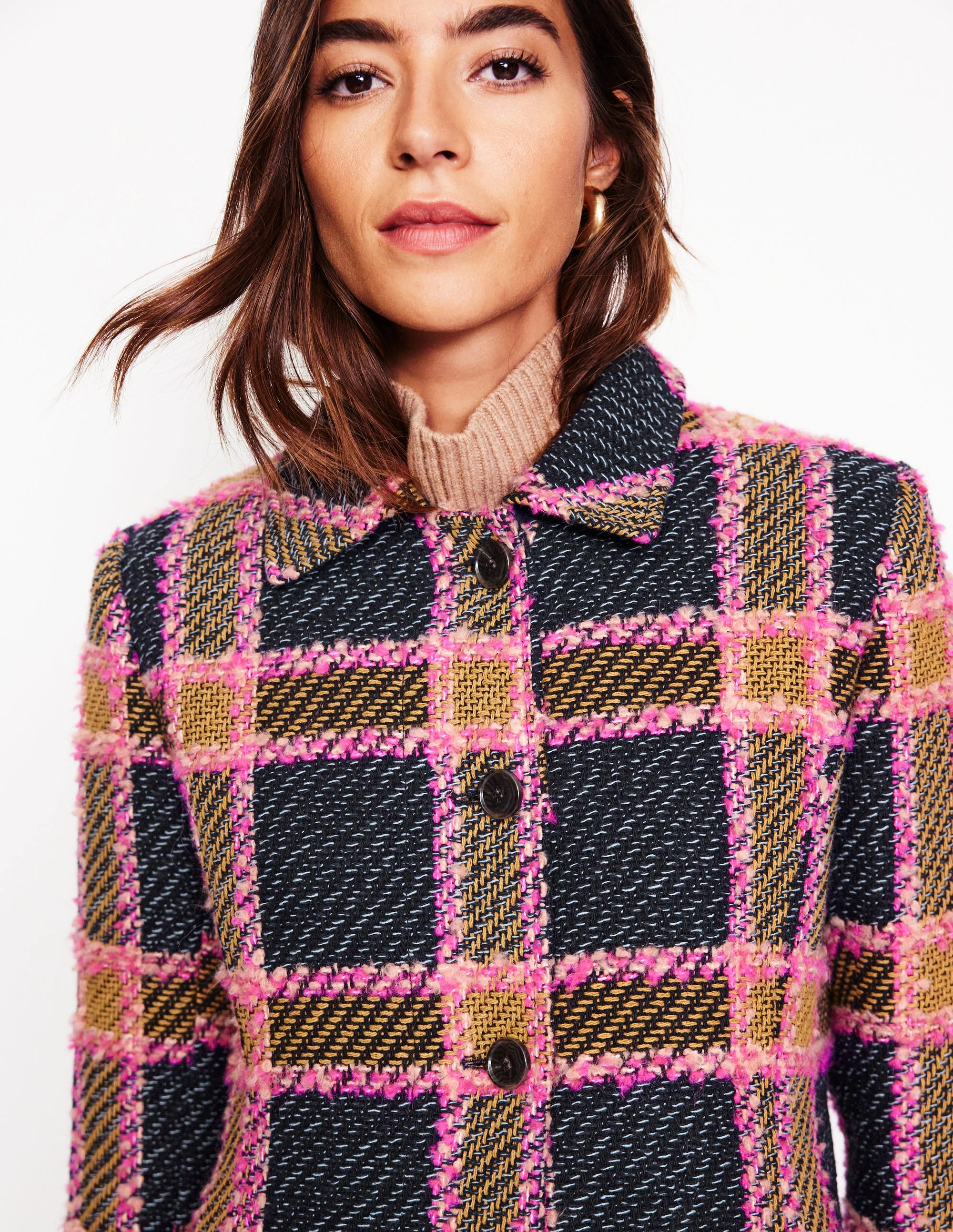 Durham Mantel aus Wollmischung-Pink Kariert - Image 3