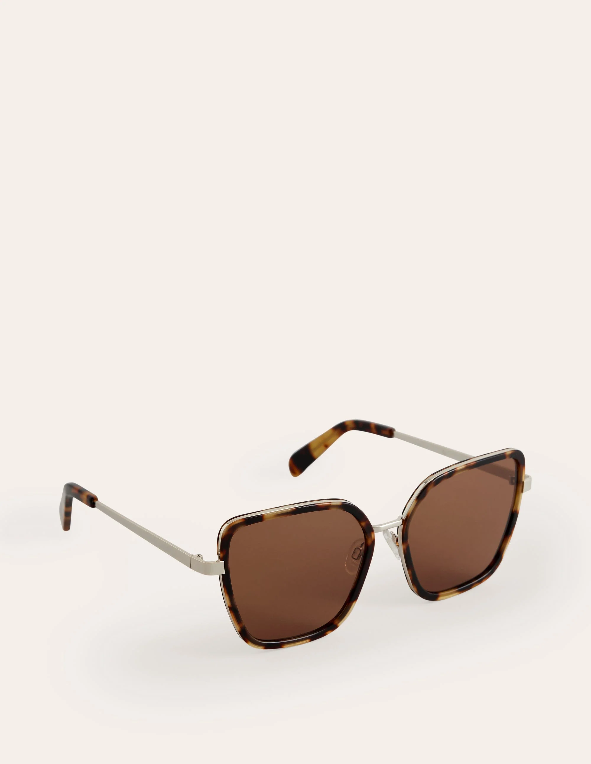 Eckige Sonnenbrille-Braun, Schildpattmuster - Image 3