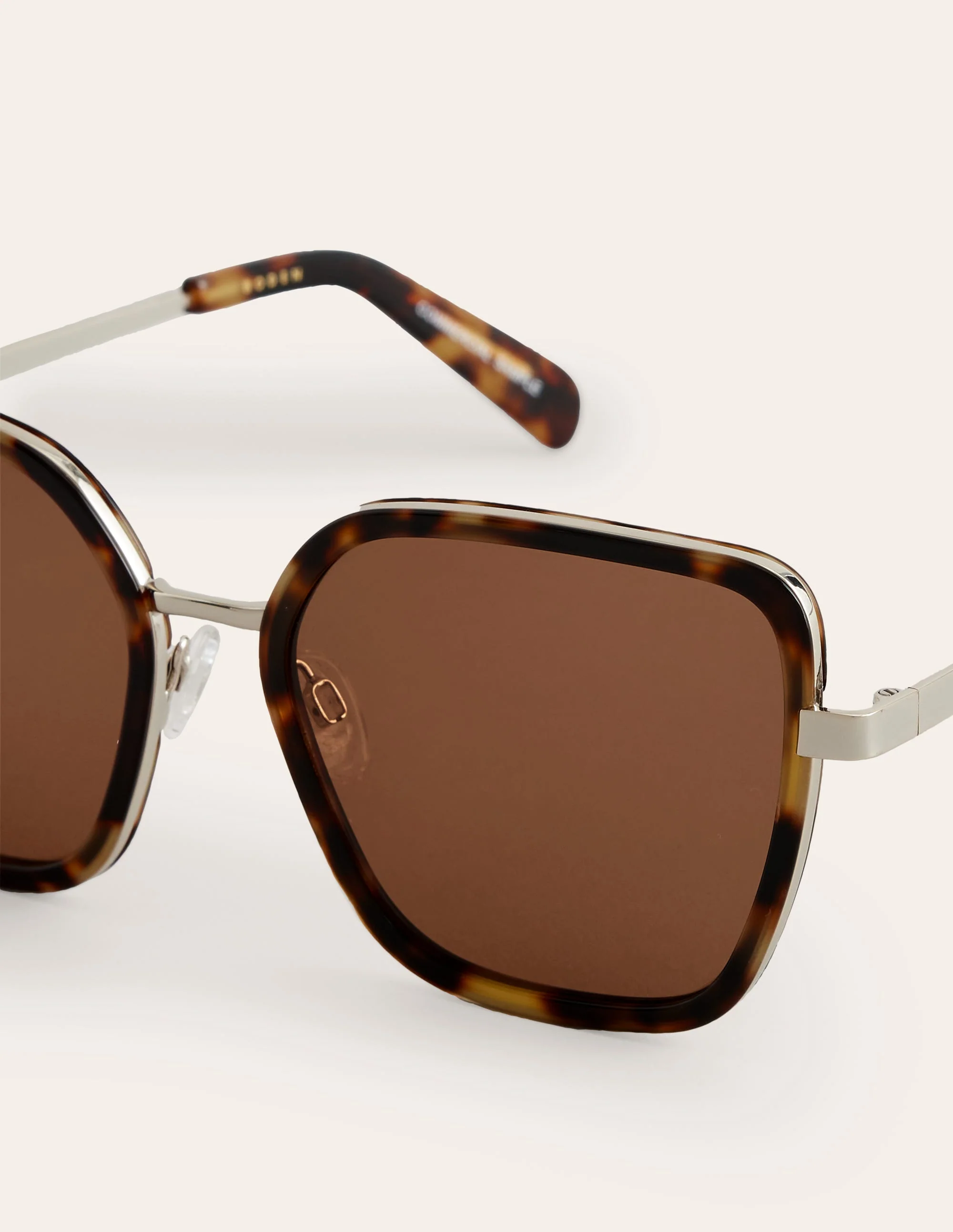 Eckige Sonnenbrille-Braun, Schildpattmuster - Image 4