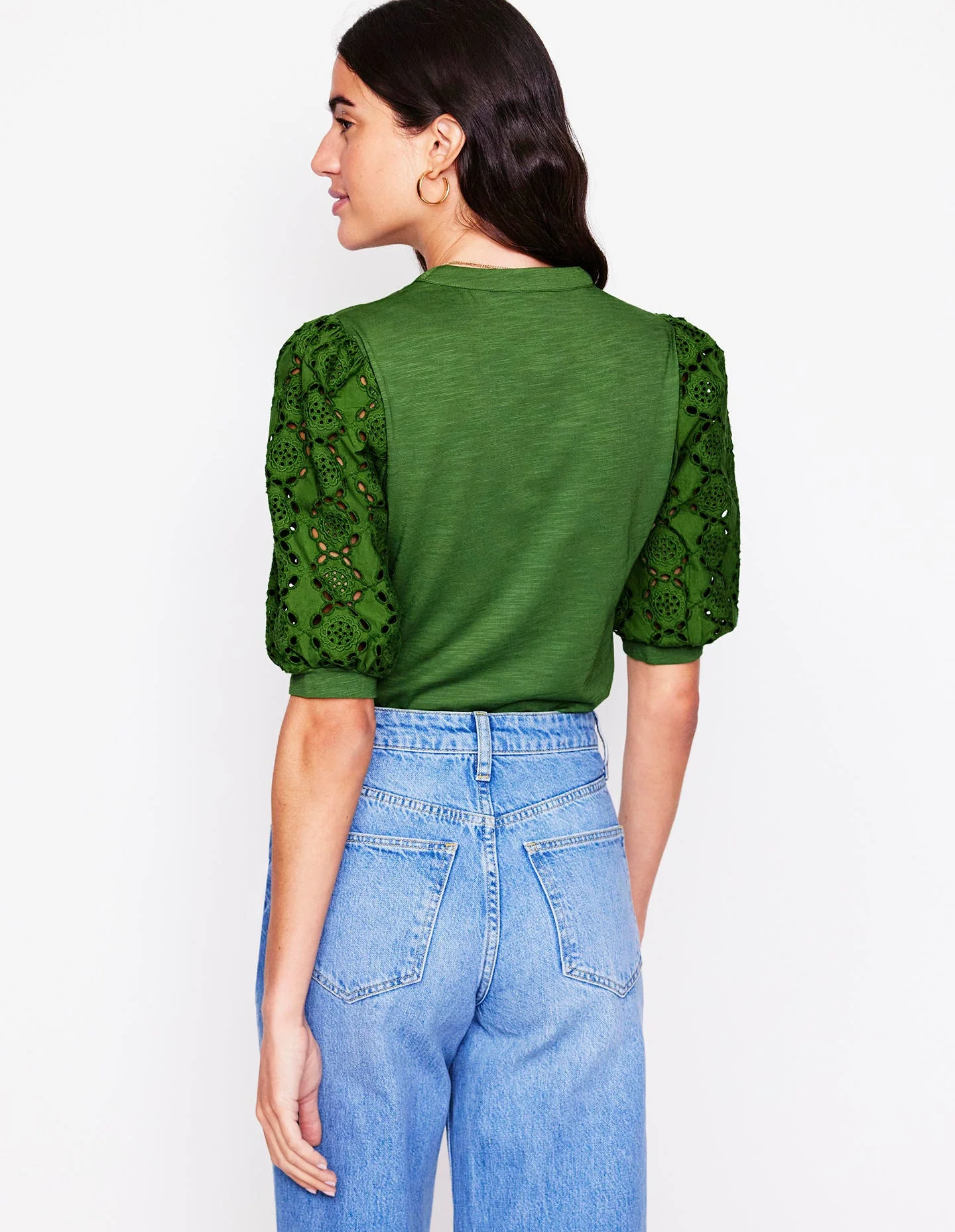 Eden Henley-Shirt mit Puffärmeln-Promenadengrün - Image 4