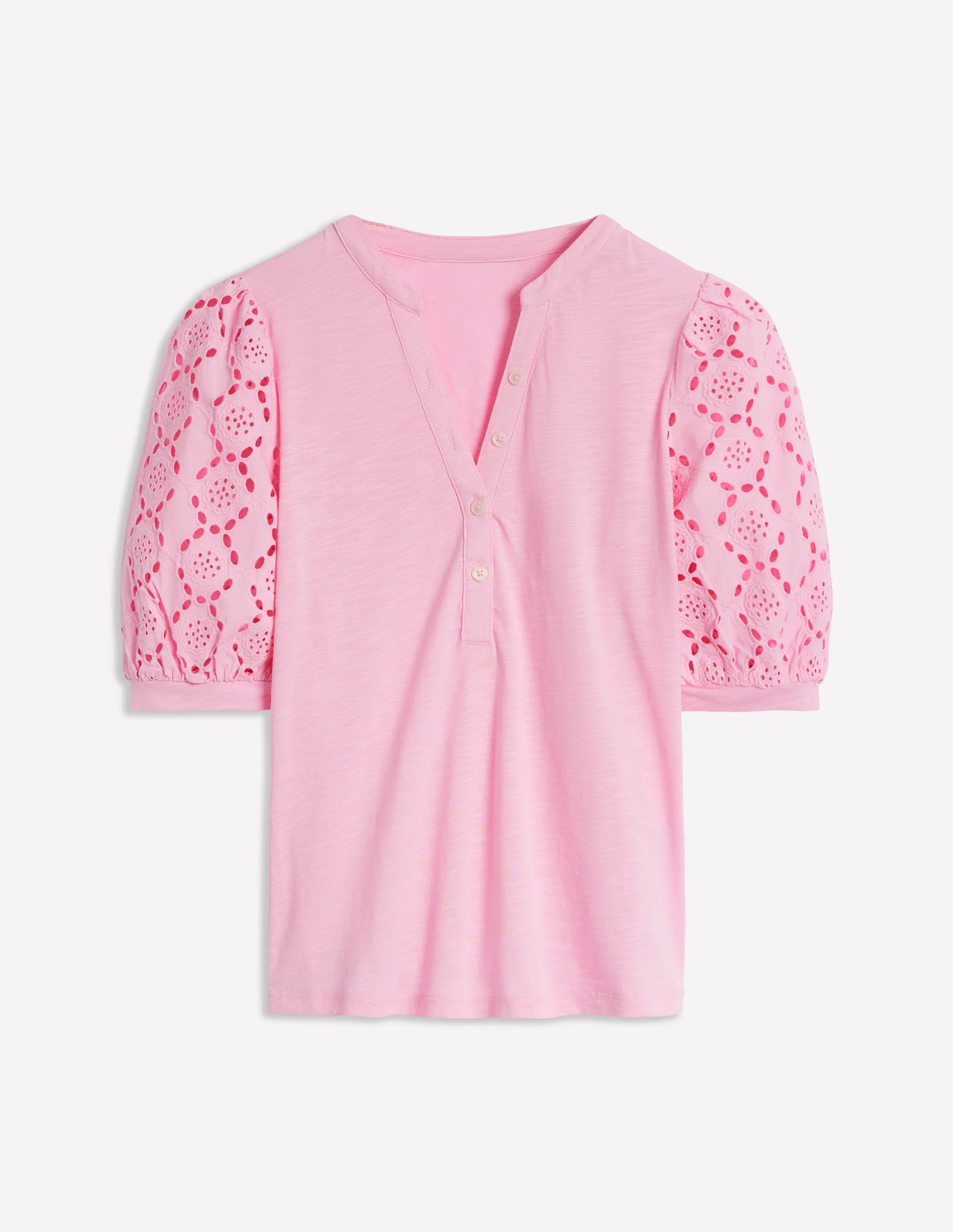 Eden Henley-Shirt mit Puffärmeln-Rosa - Image 6
