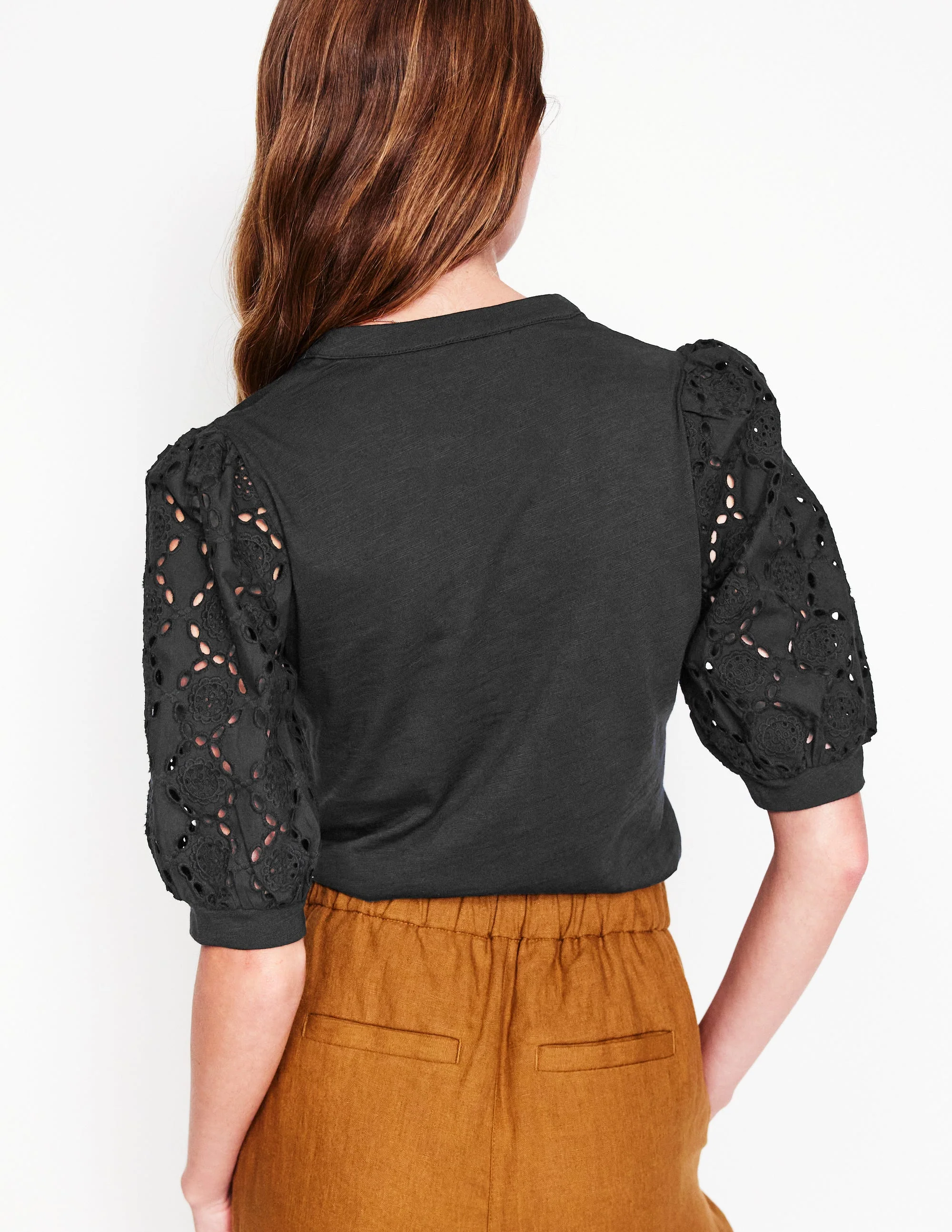 Eden Henley-Shirt mit Puffärmeln-Schwarz - Image 3
