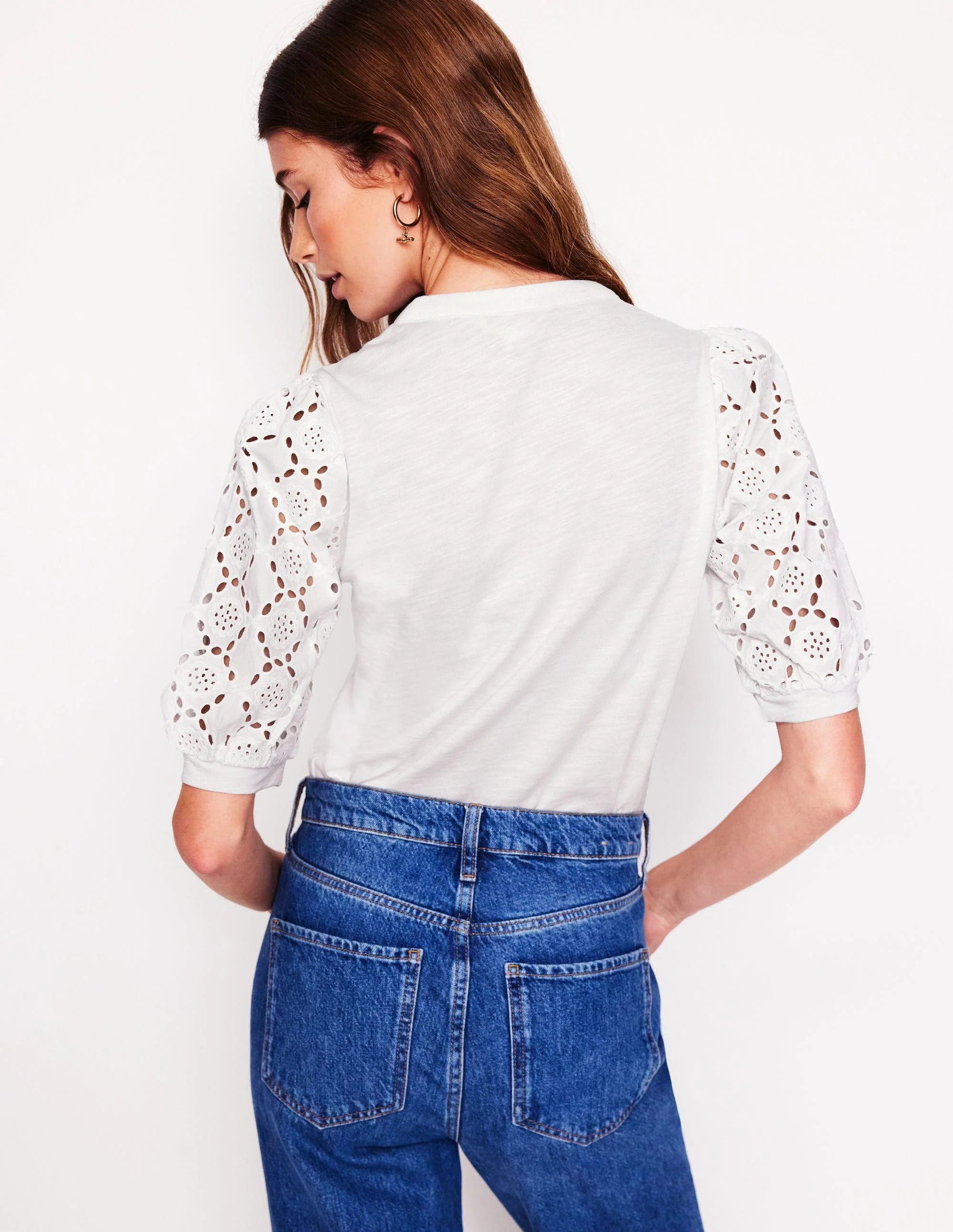 Eden Henley-Shirt mit Puffärmeln-Weiß - Image 3