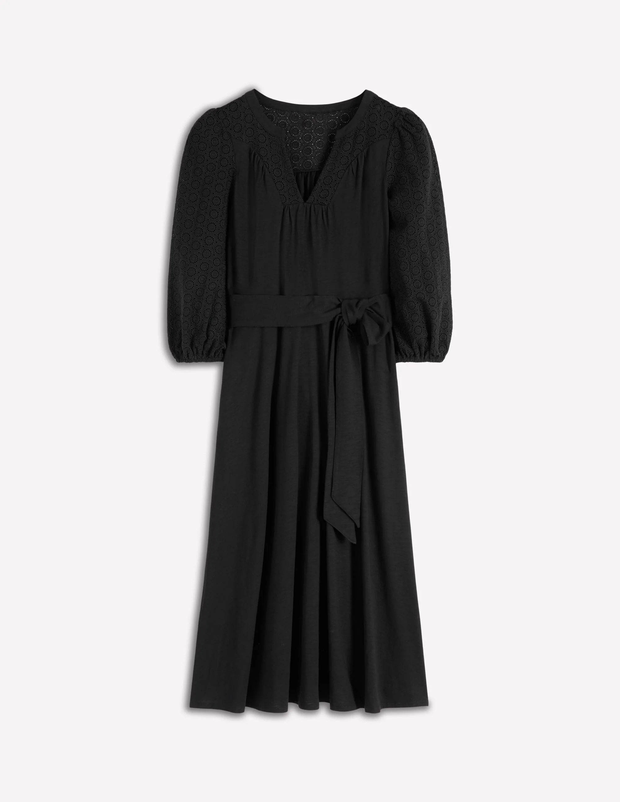 Eden Jerseykleid mit Lochstickerei-Schwarz - Image 6