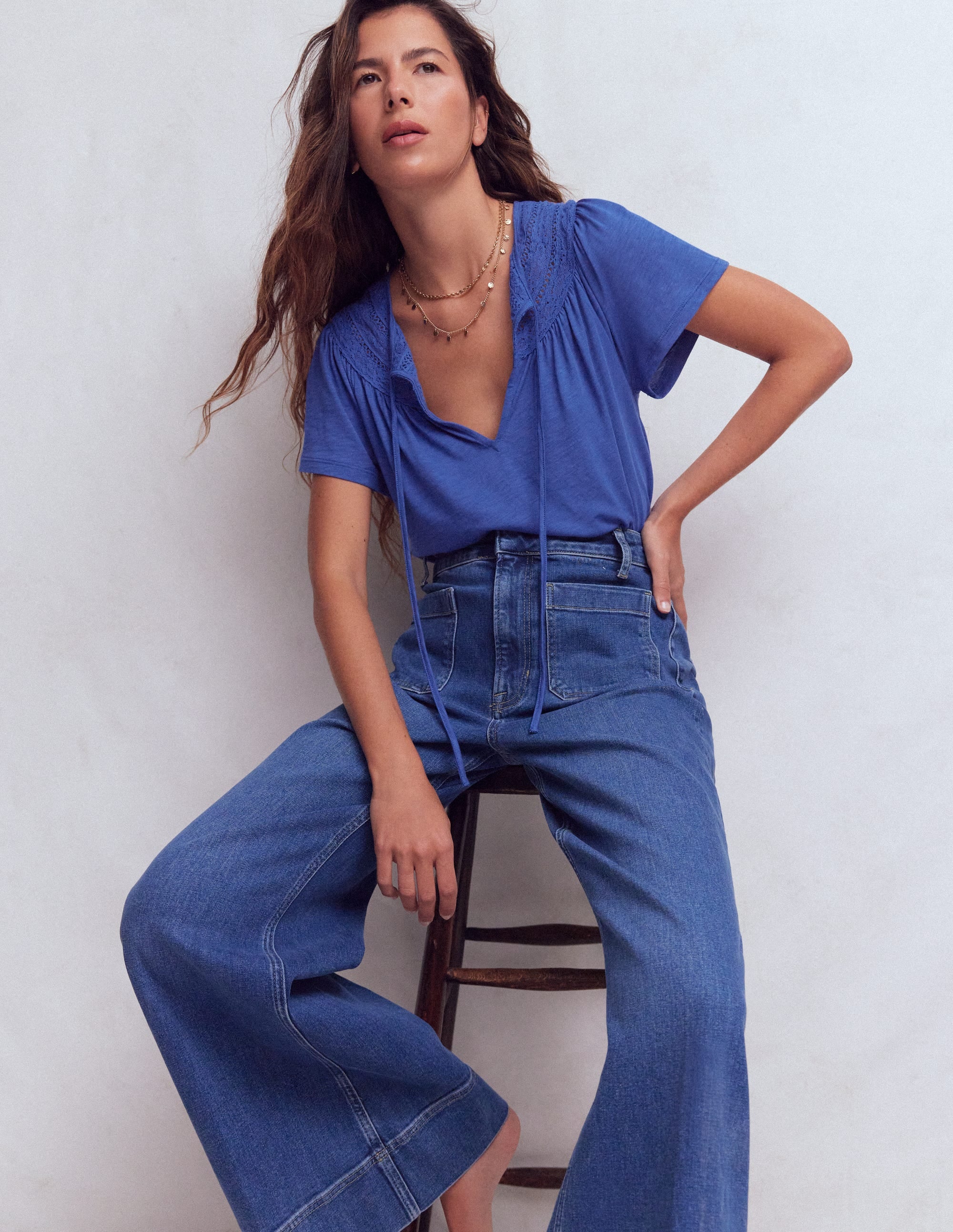 Edi T-Shirt mit Besatz-Beaucoup Blue
