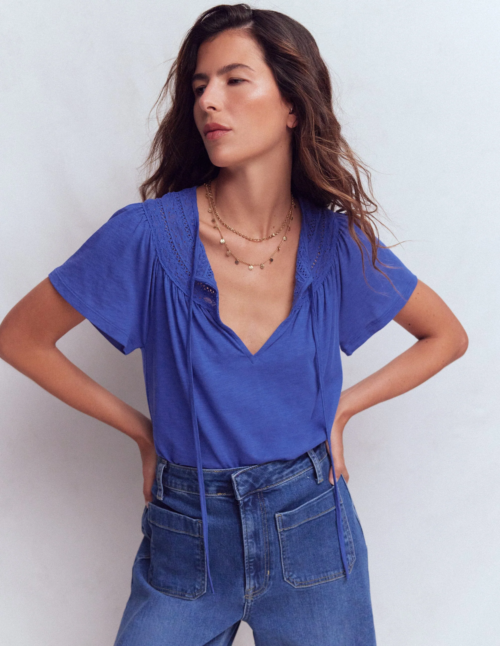 Edi T-Shirt mit Besatz-Beaucoup Blue - Image 4